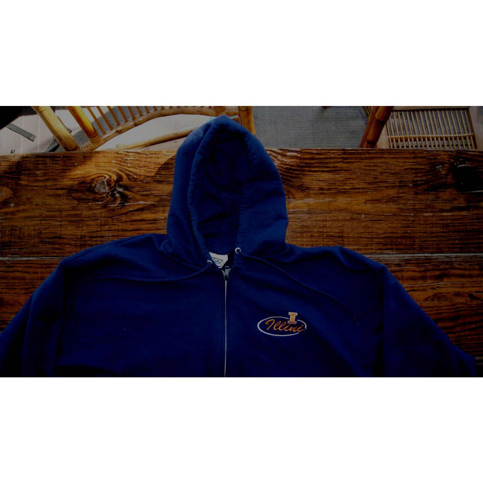 Vintage VTG Y2K ILLINOIS ILLINI XL Zip Hoodie Sweatshirt Embroider Size US XL / EU 56 / 4 - 1 Thumbnail