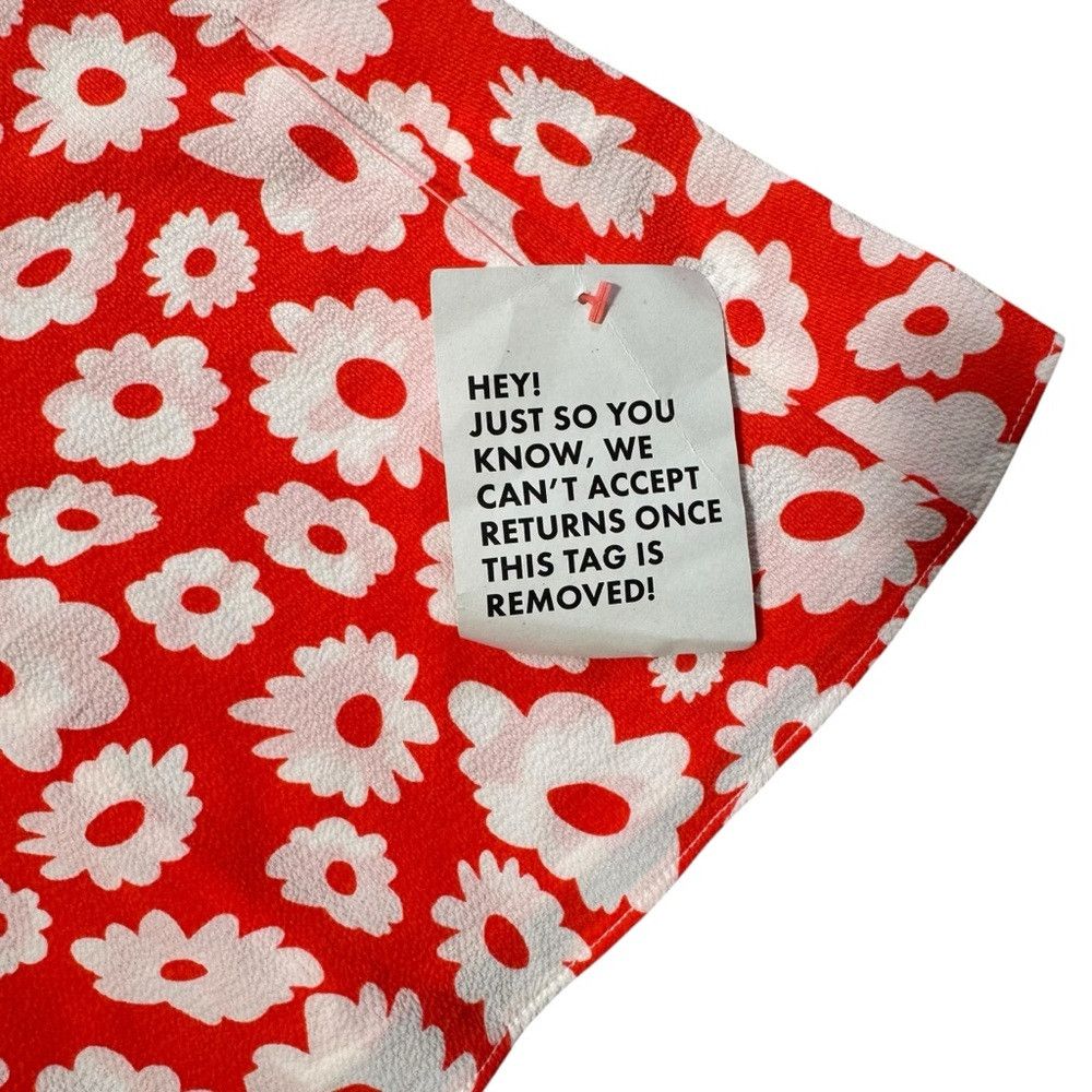 Asos NWT New ASOS Button Front Red Floral Dress Size 12 Size XL / US 12-14 / IT 48-50 - 8 Thumbnail
