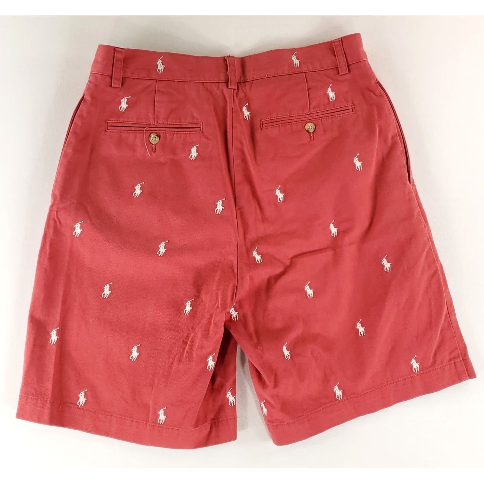 Polo Ralph Lauren Polo Ralph Lauren Allover Embroidered Pony Tyler Shorts Red Mens 32 Chino Size US XS / EU 42 / 0 - 4 Thumbnail