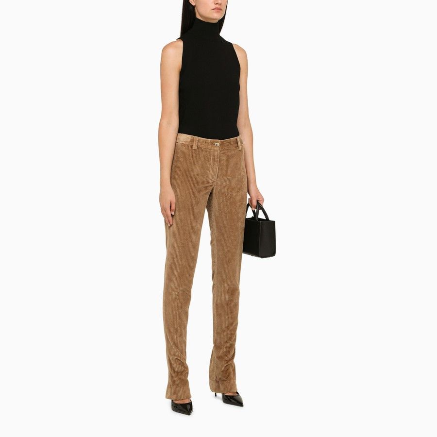 Dolce & Gabbana o1d2blof0824 Valvet Trousers in Sand Size 28" / US 6 / IT 42 - 2 Thumbnail