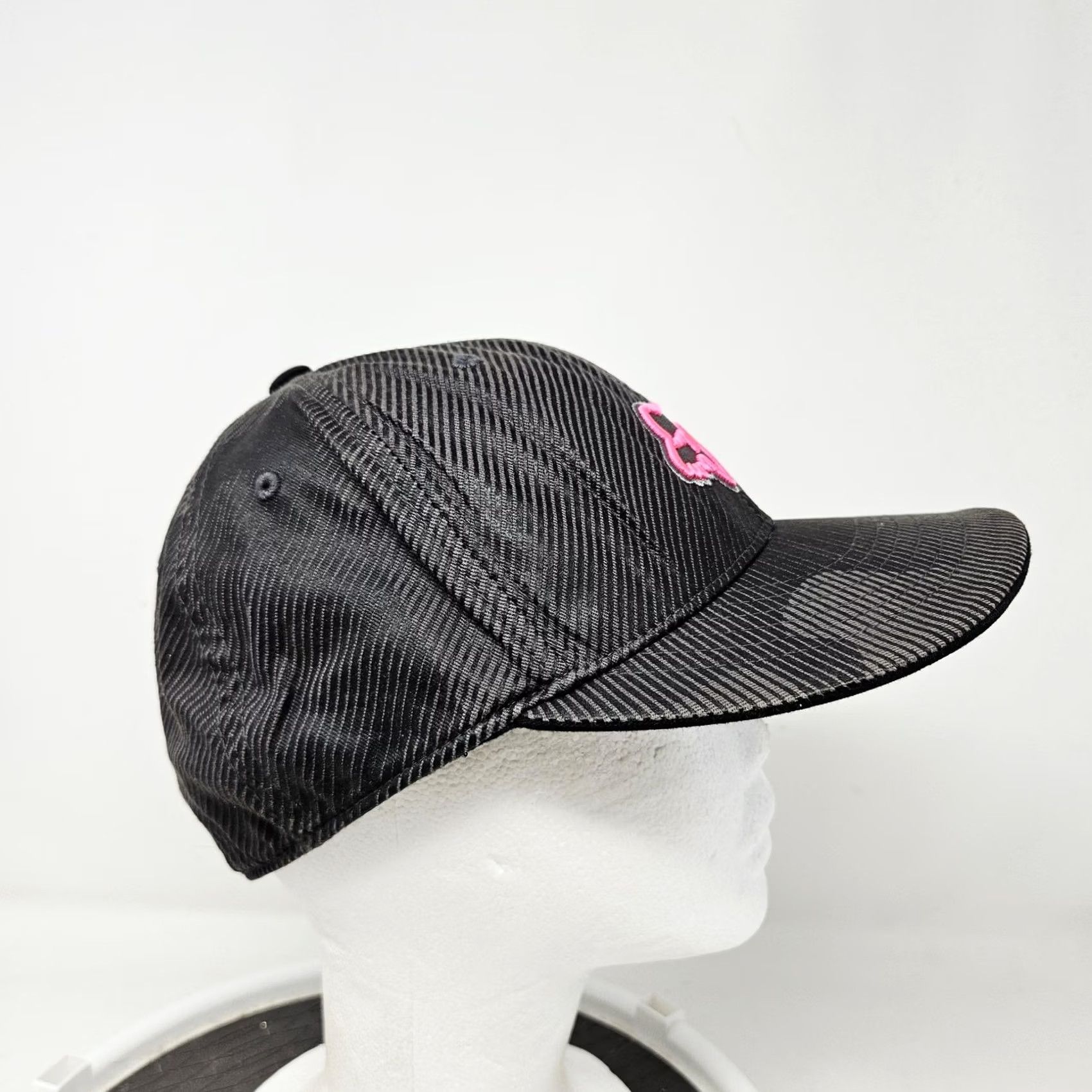 Fox Racing Fox Racing Hat Cap Baseball Fitted Mens 7 Black Pink Striped Logo Motorcycle Cotton Spandex Twill Casual Vintage No Size ONE SIZE - 3 Thumbnail