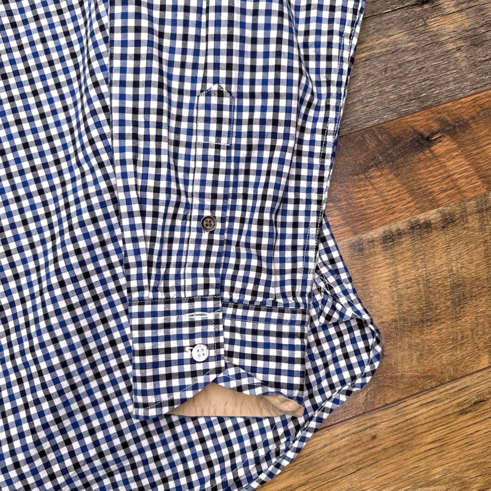 Rag & Bone Rag & Bone Shirt Mens XL Blue Check Button-Up Casual, Travel, Party/Cocktail, Long Sleeve, Collared, Button-Down, Knit Cotton, Regular Fit Size US XL / EU 56 / 4 - 6 Thumbnail