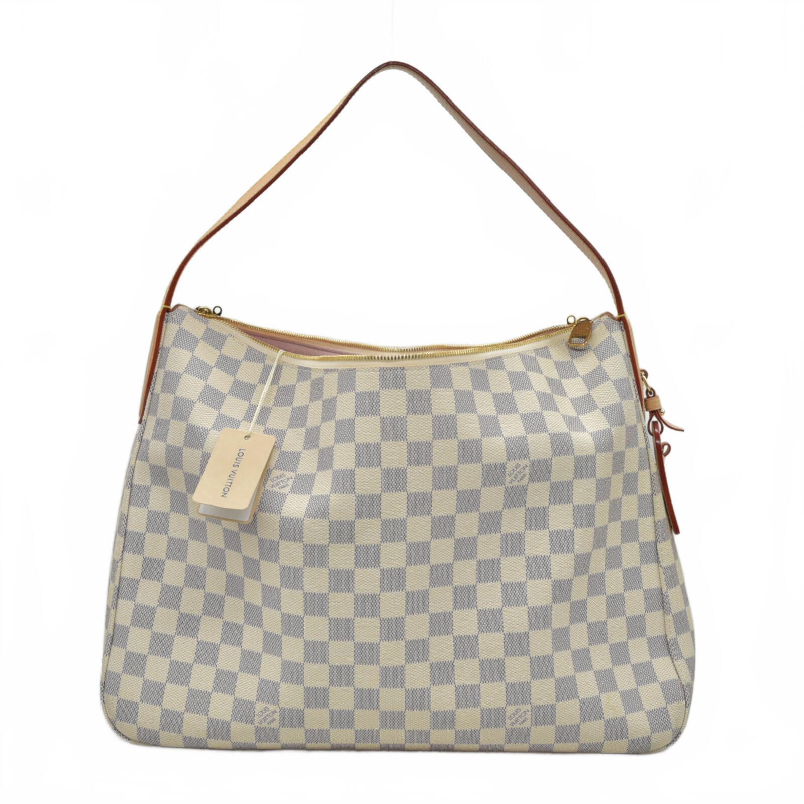 Louis Vuitton $2740 Louis Vuitton Damier Azur Slouchy MM Rose Ballerine Size ONE SIZE - 4 Thumbnail