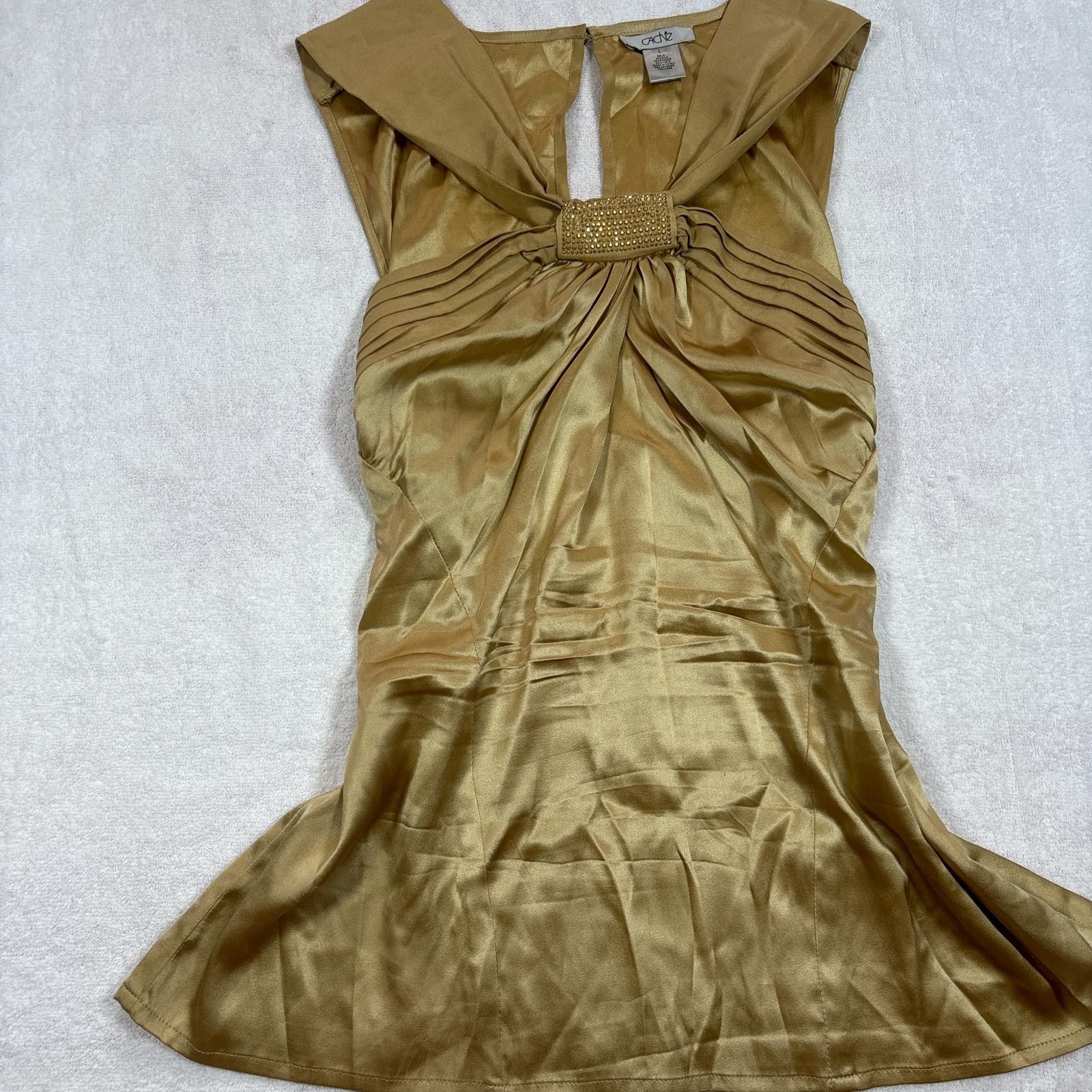 Other y2k silk rhinestone cache halter top Size L / US 10 / IT 46 - 2 Thumbnail