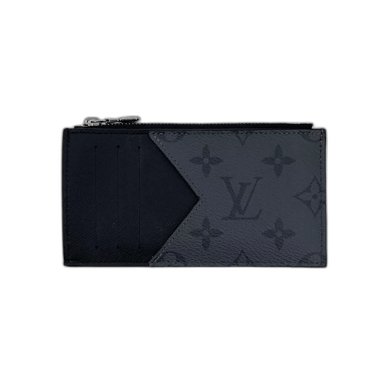 Louis Vuitton Louis Vuitton Black Gray Logo Leather Wallet Size ONE SIZE - 1 Thumbnail