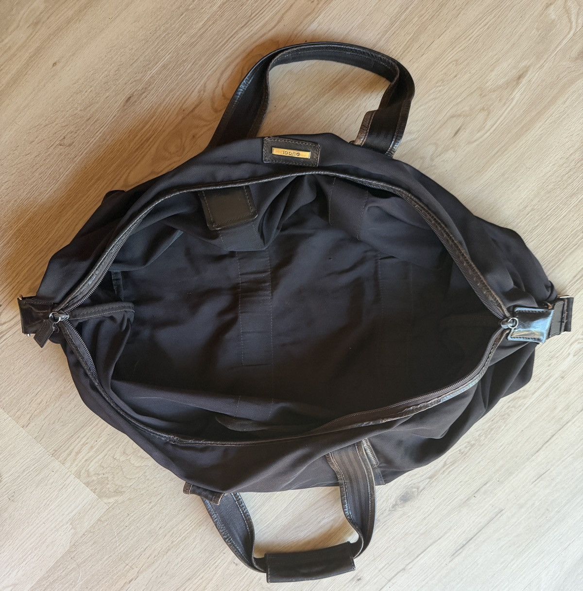 Gucci Gucci Tom Ford Vintage Brown Nylon & Leather Travel Tote Bag Size ONE SIZE - 11 Thumbnail