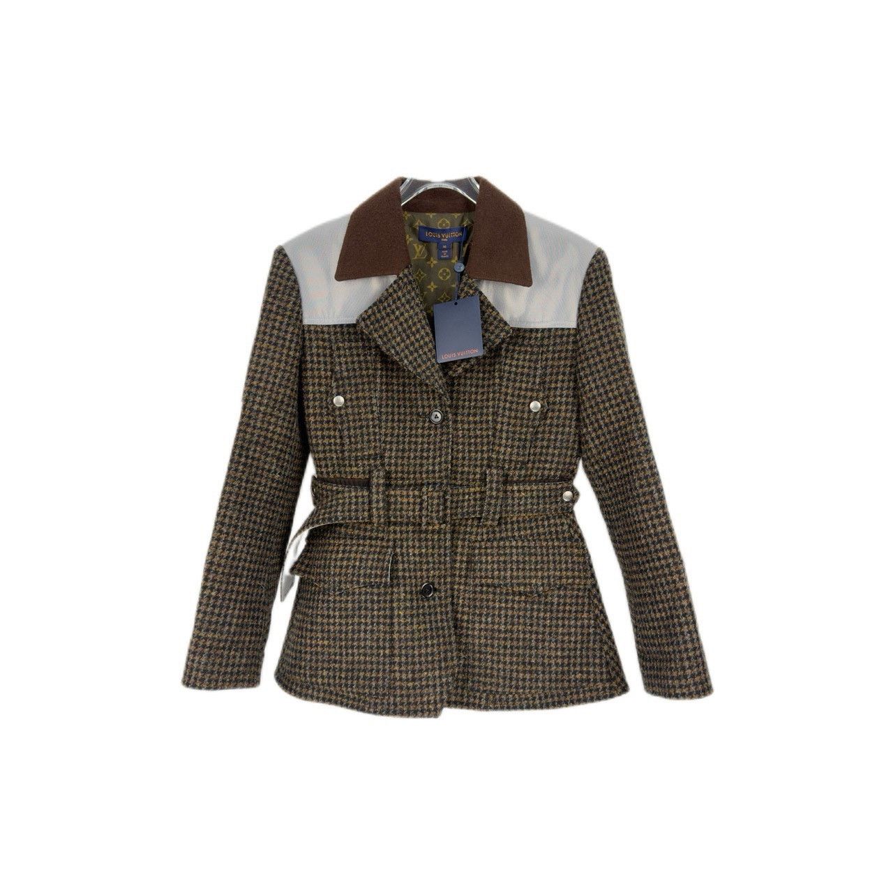 Louis Vuitton Louis Vuitton Grey houndstooth lapel suit and woolen jacket Size US S / EU 44-46 / 1 - 1 Thumbnail