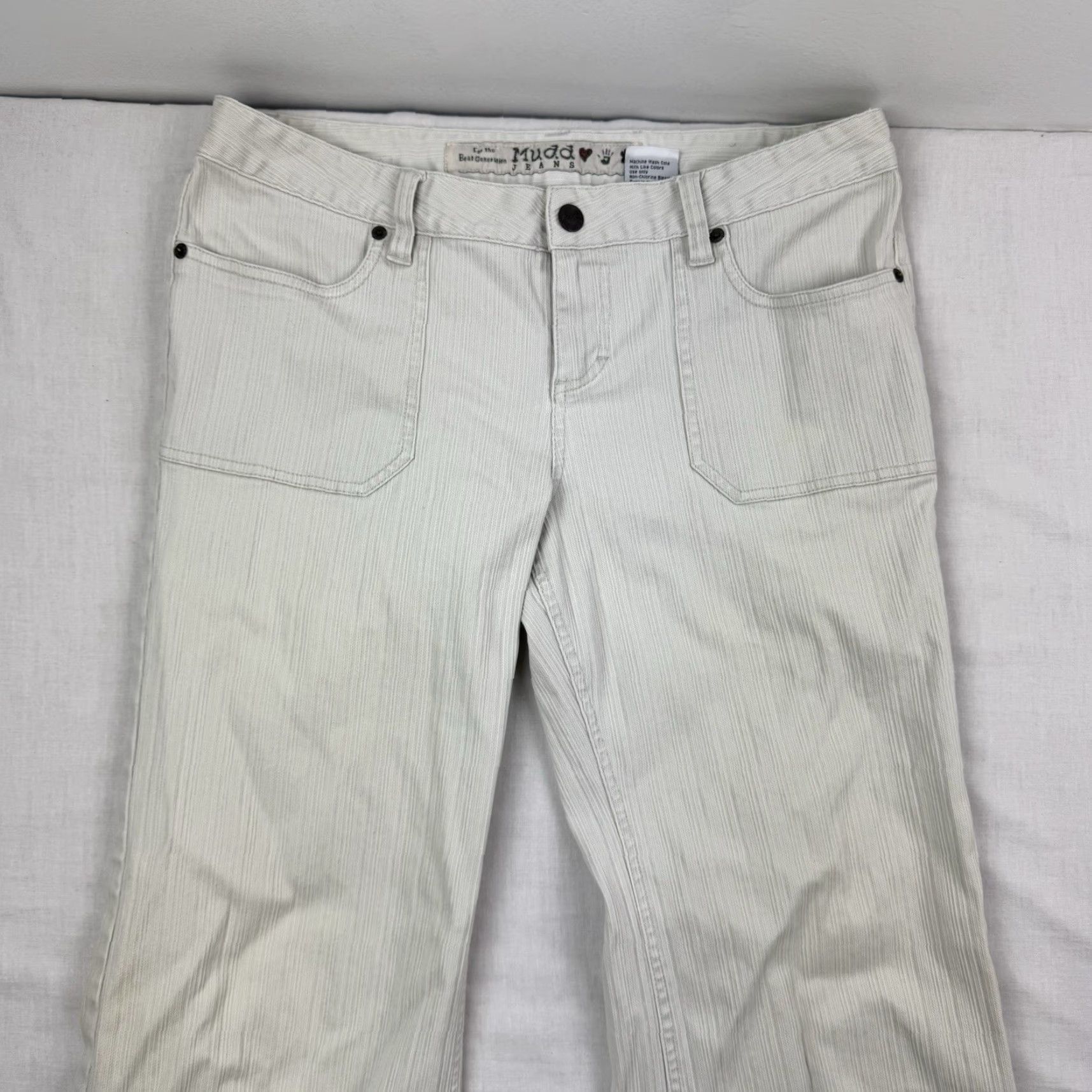 Vintage VINTAGE Mudd Bootcut Pants Womens 13 White Hippie Y2K Grunge Size 34" / US 12 / IT 48 - 2 Thumbnail