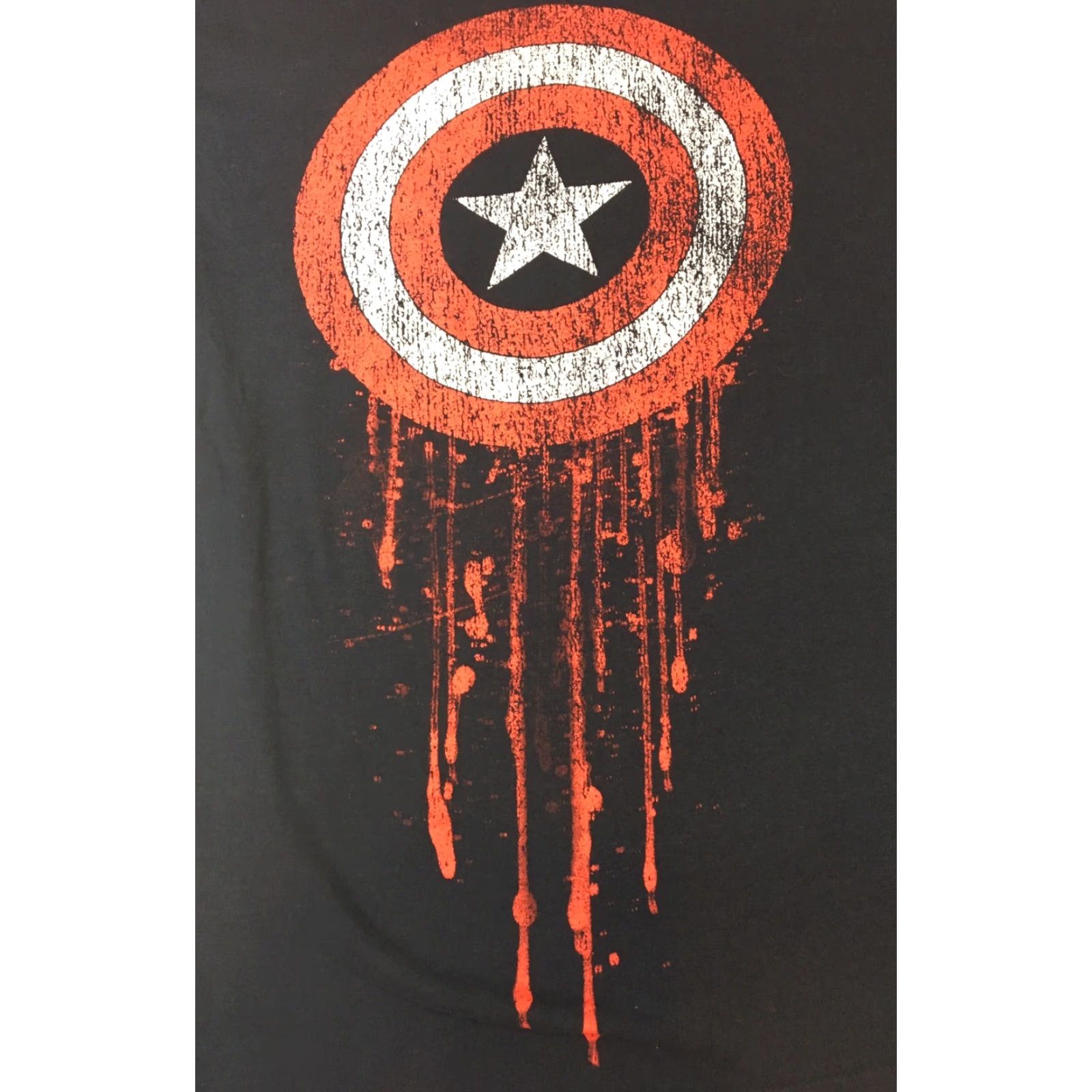 Vintage Captain America Shield T Shirt Sz S Marvel - Black Tee - Dripping Logo - EUC - Men - Graphic Tee - Short Sleeve - Size S - Cap America - Marvel USA Size US S / EU 44-46 / 1 - 2 Thumbnail