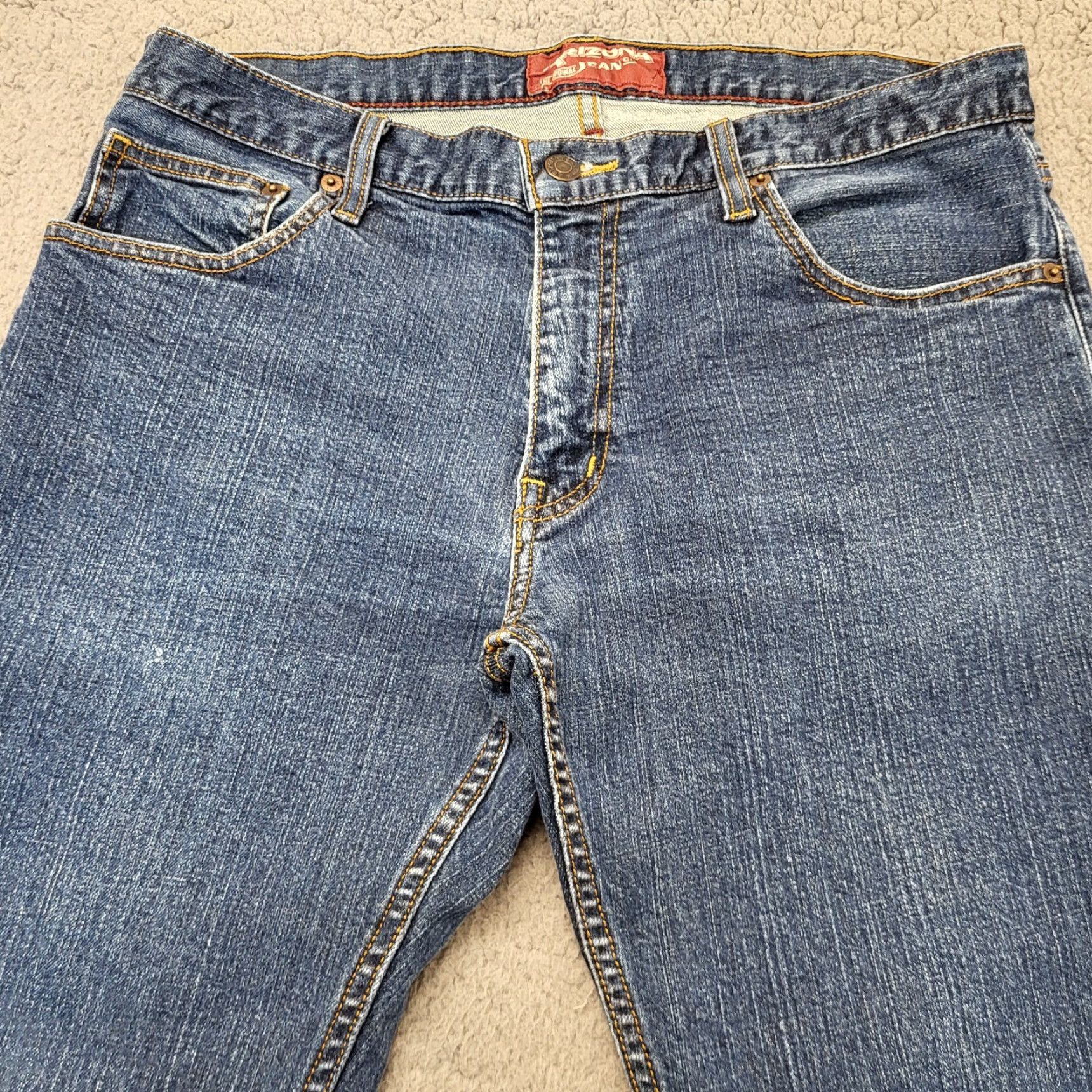 Vintage VINTAGE AriZona Jeans Men 34x29 Slim Straight Blue Denim Stretch 5-Pocket USA Seamed Belt Loops Modern Levi's 505 Style Size US 34 / EU 50 - 4 Thumbnail