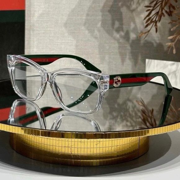 image of New Gucci Gg0278O - 016 Eyeglasses in Green, Women's