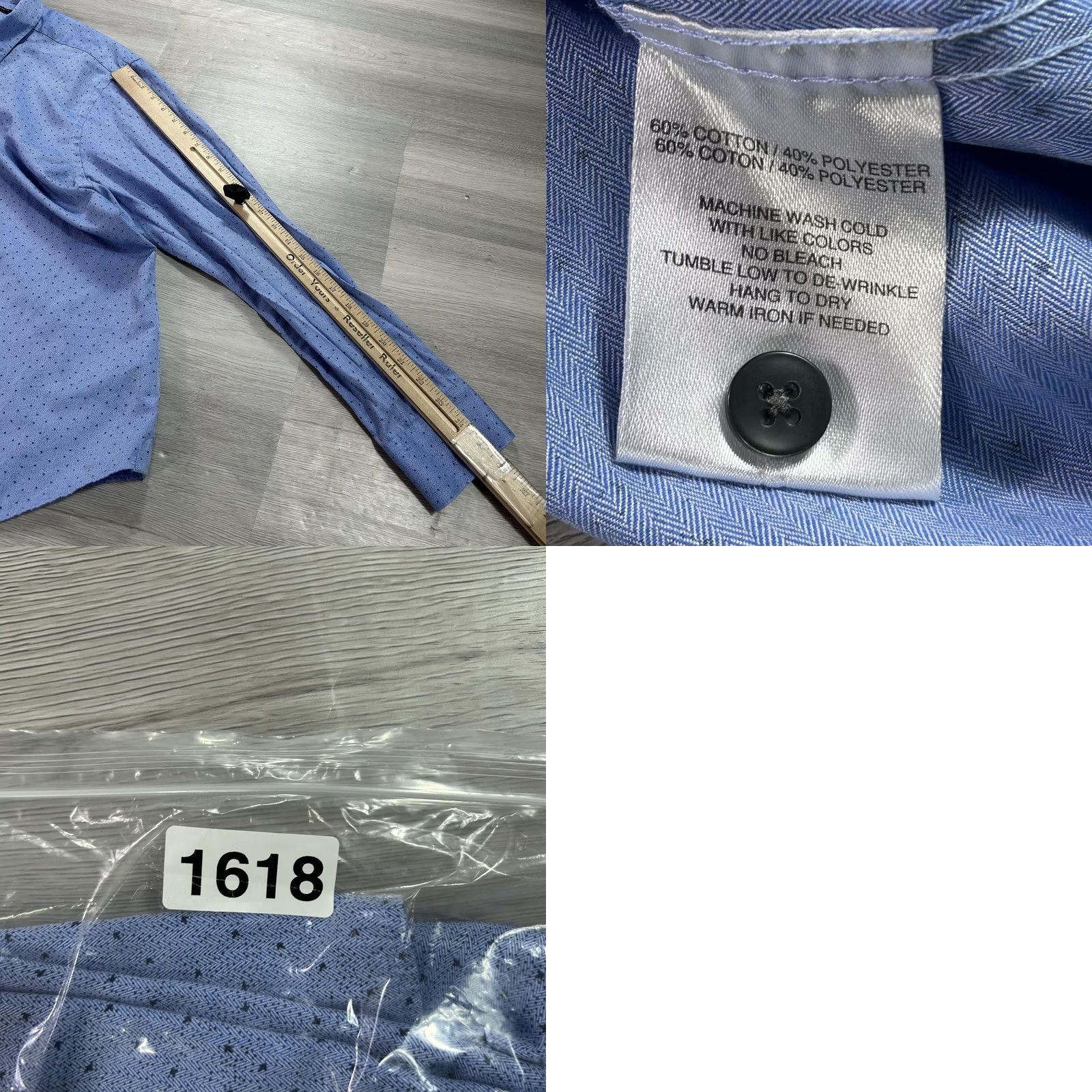 Vintage Robert Barakett Shirt Mens XL Blue Herringbone Twill Long Sleeve Button Up Size US XL / EU 56 / 4 - 8 Thumbnail