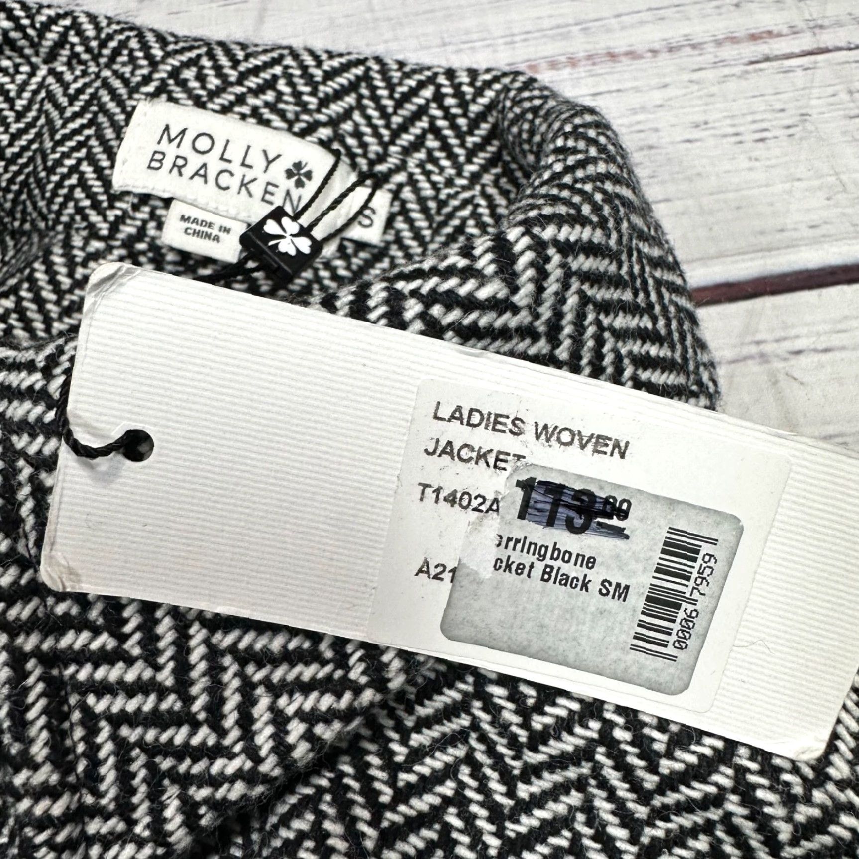 Vintage Molly Bracken Womens Jacket S Gray Herringbone Button Up Pockets Shirt Jacket Size S / US 4 / IT 40 - 7 Thumbnail