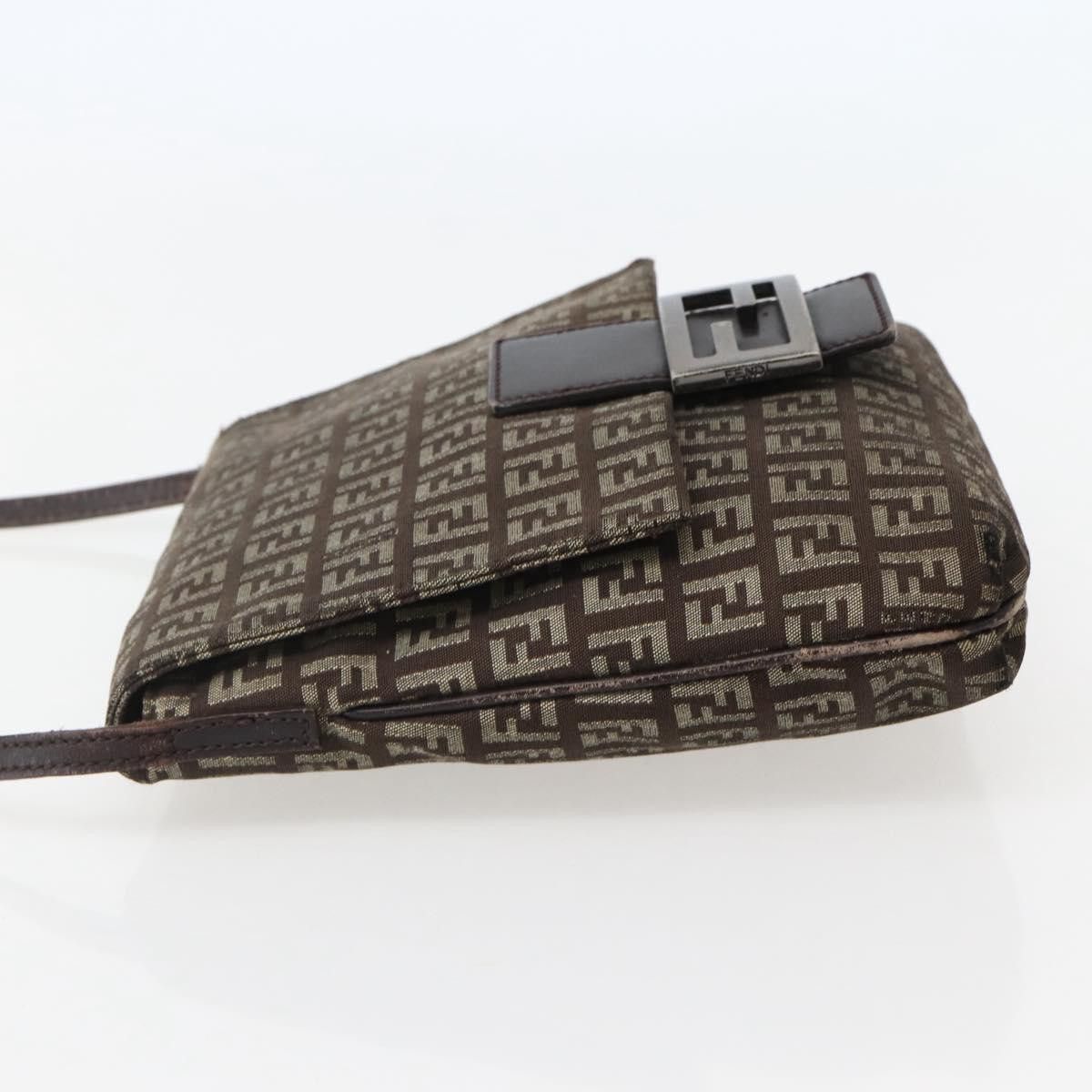 Fendi FENDI Zucchino Canvas Shoulder Bag Brown Size ONE SIZE - 4 Thumbnail