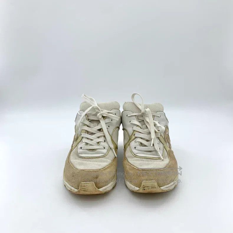 Chanel Chanel Colour-matched logo tie-up casual flat sneakers Size US 5.5 / IT 35.5 - 3 Thumbnail