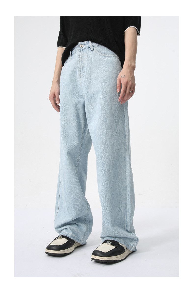 Japanese Brand × Jean Light-colored simple straight-leg loose casual jeans Size US 33 - 4 Thumbnail