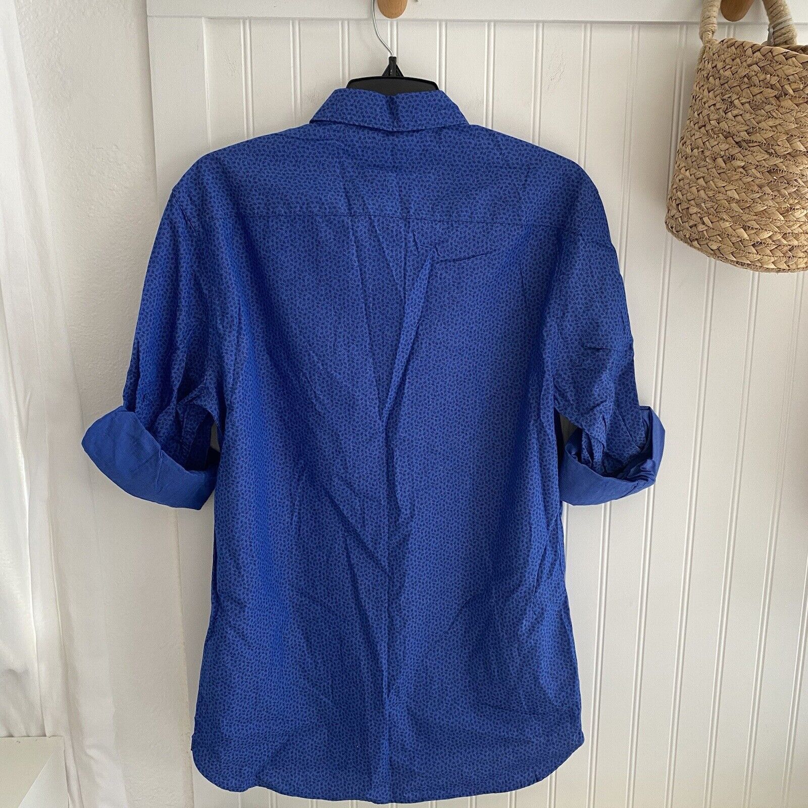 Zara Zara Man Blue Floral Print Slim Fit Long Sleeve Shirt Size US M / EU 48-50 / 2 - 8 Thumbnail
