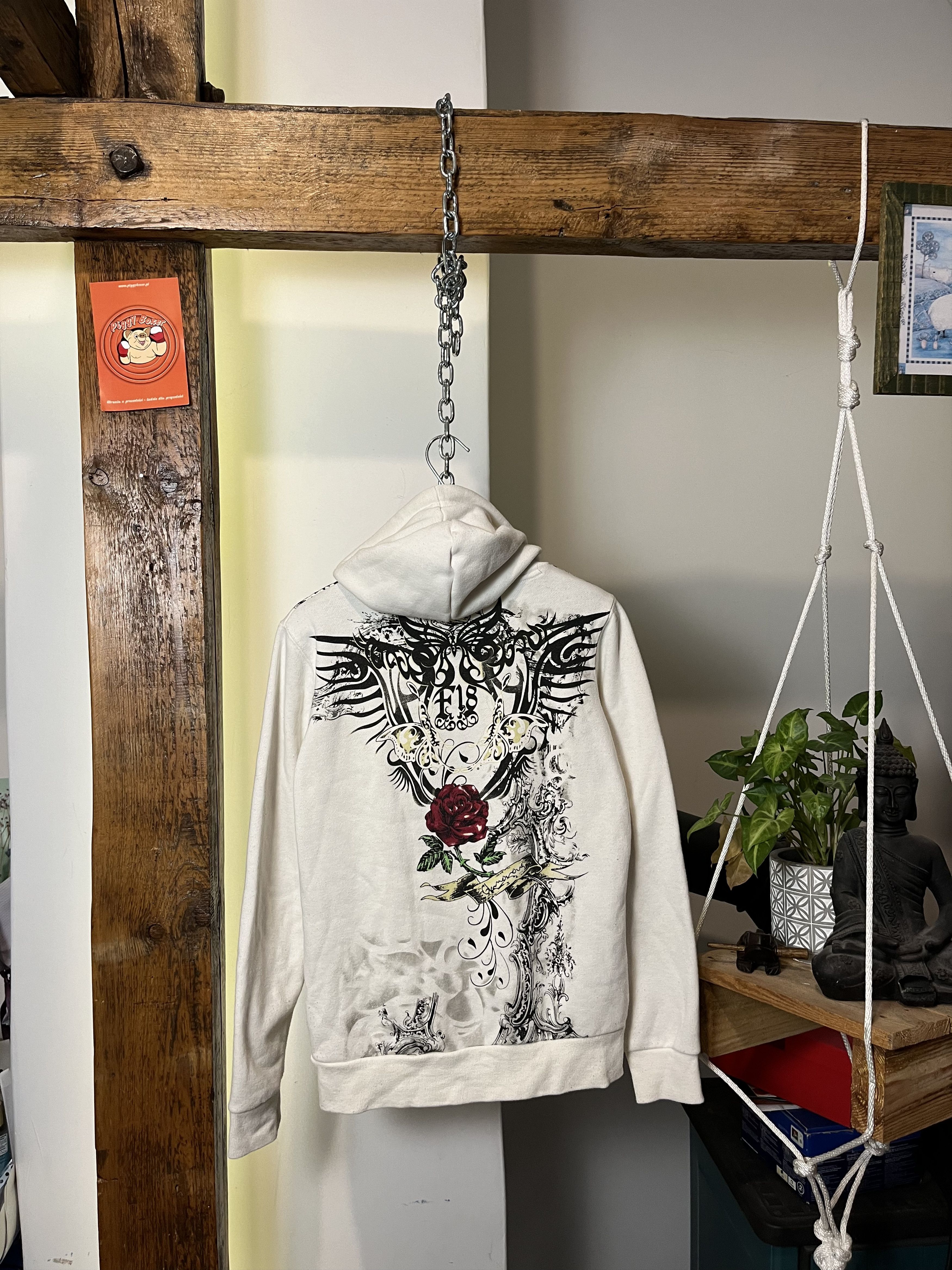 Christian Audigier × Ed Hardy × Vintage Vintage Tattoo Ed Hardy Style Zip Hoodie Drip Size S / US 4 / IT 40 - 2 Thumbnail