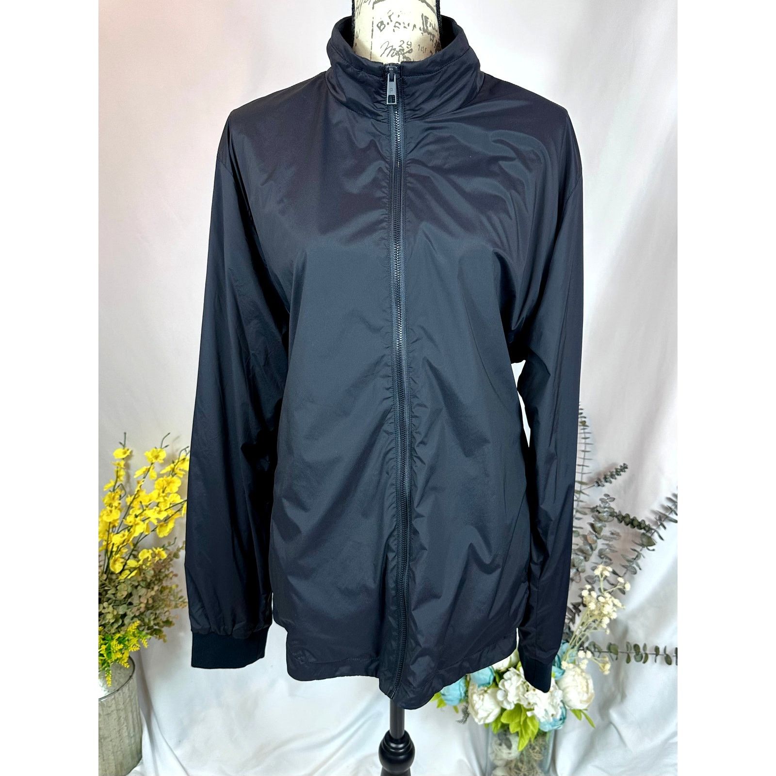 PIOMBO Piombo Regular High Neck Full Zip Fit Jacket Black XL Size US XL / EU 56 / 4 - 4 Thumbnail