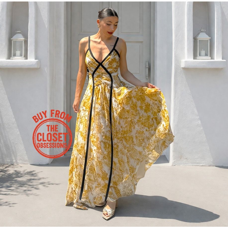 Zara ZARA Printed Yellow Viscose Maxi Dress NWT Size M / US 6-8 / IT 42-44 - 1 Thumbnail