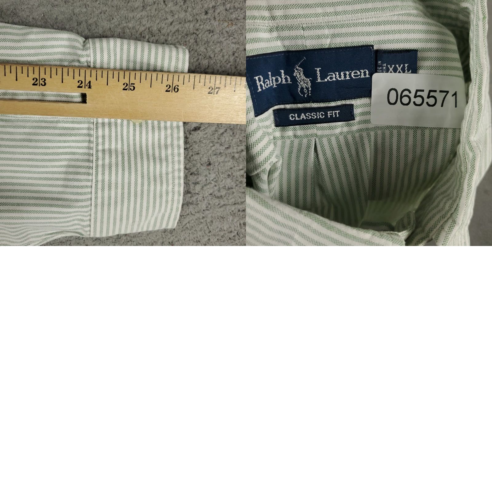 Ralph Lauren Ralph Lauren Shirt Mens 2XL Green White Striped Pony Button Up Long Sleeve Size US XXL / EU 58 / 5 - 8 Thumbnail