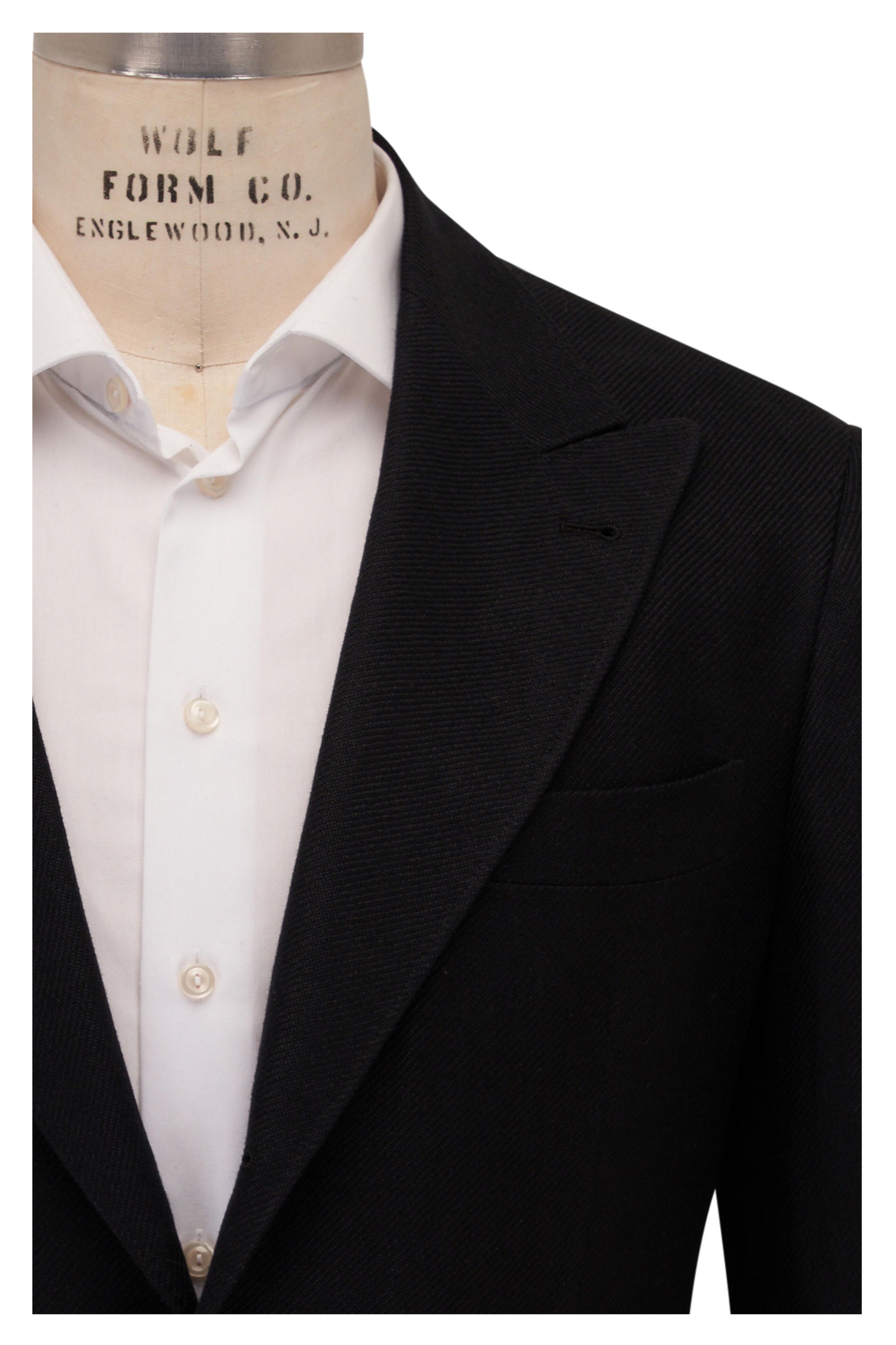 Brunello Cucinelli o1mtch0225 Linen Wool & Silk Blazer in Black Size US L / EU 52-54 / 3 - 3 Thumbnail