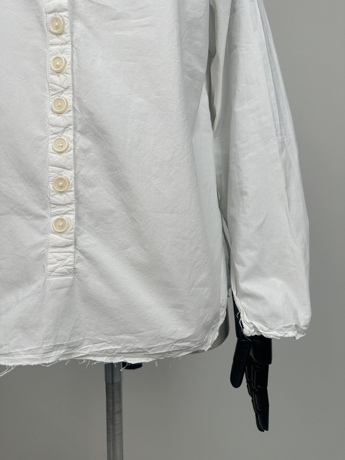 Other Ewa i Walla Avant Garde Raw Hem White Cotton Shirt Blouse Size S / US 4 / IT 40 - 9 Thumbnail