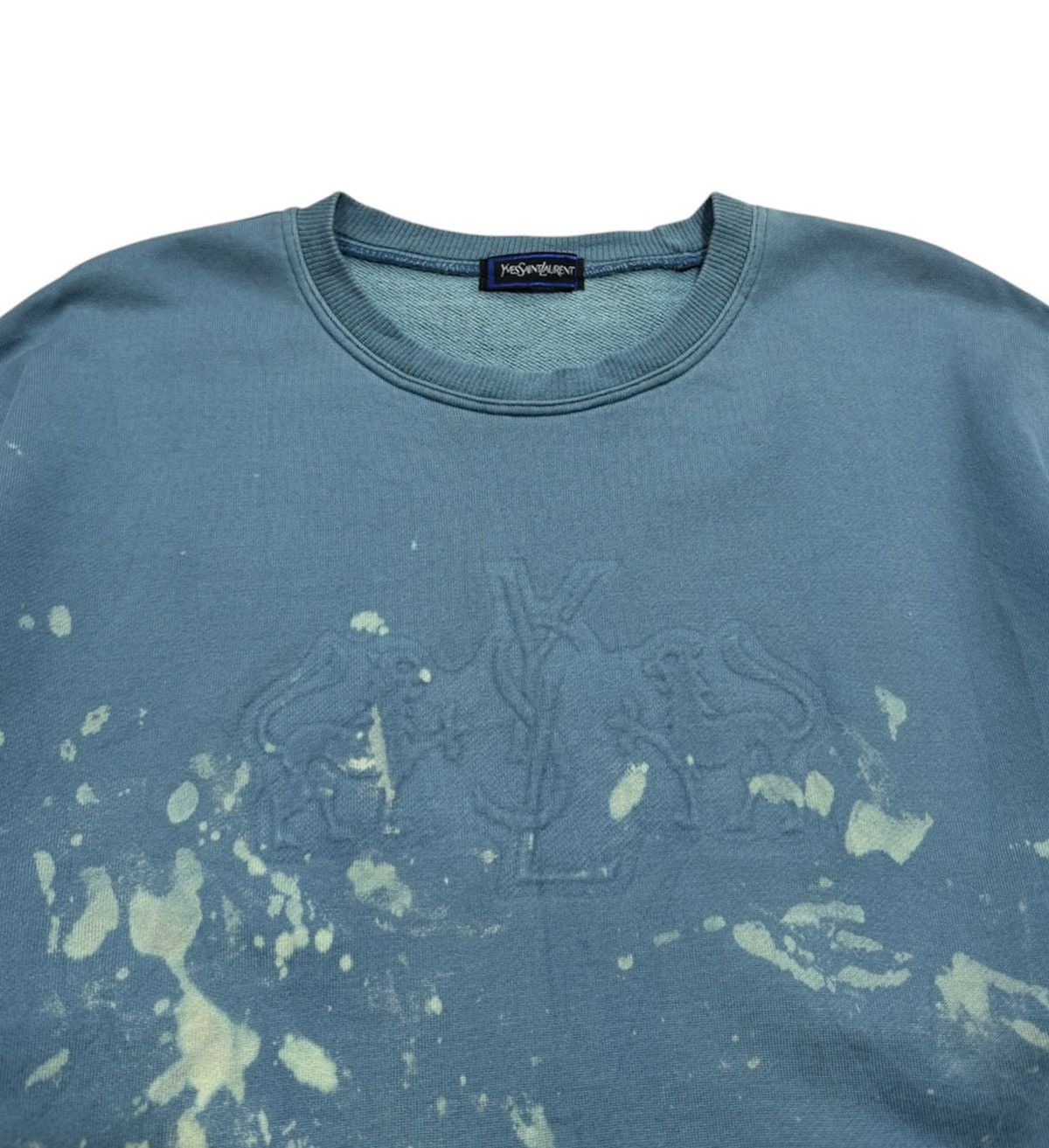 Saint Laurent Paris Vintage YSL Damaged Sweatshirt Size US L / EU 52-54 / 3 - 6 Thumbnail