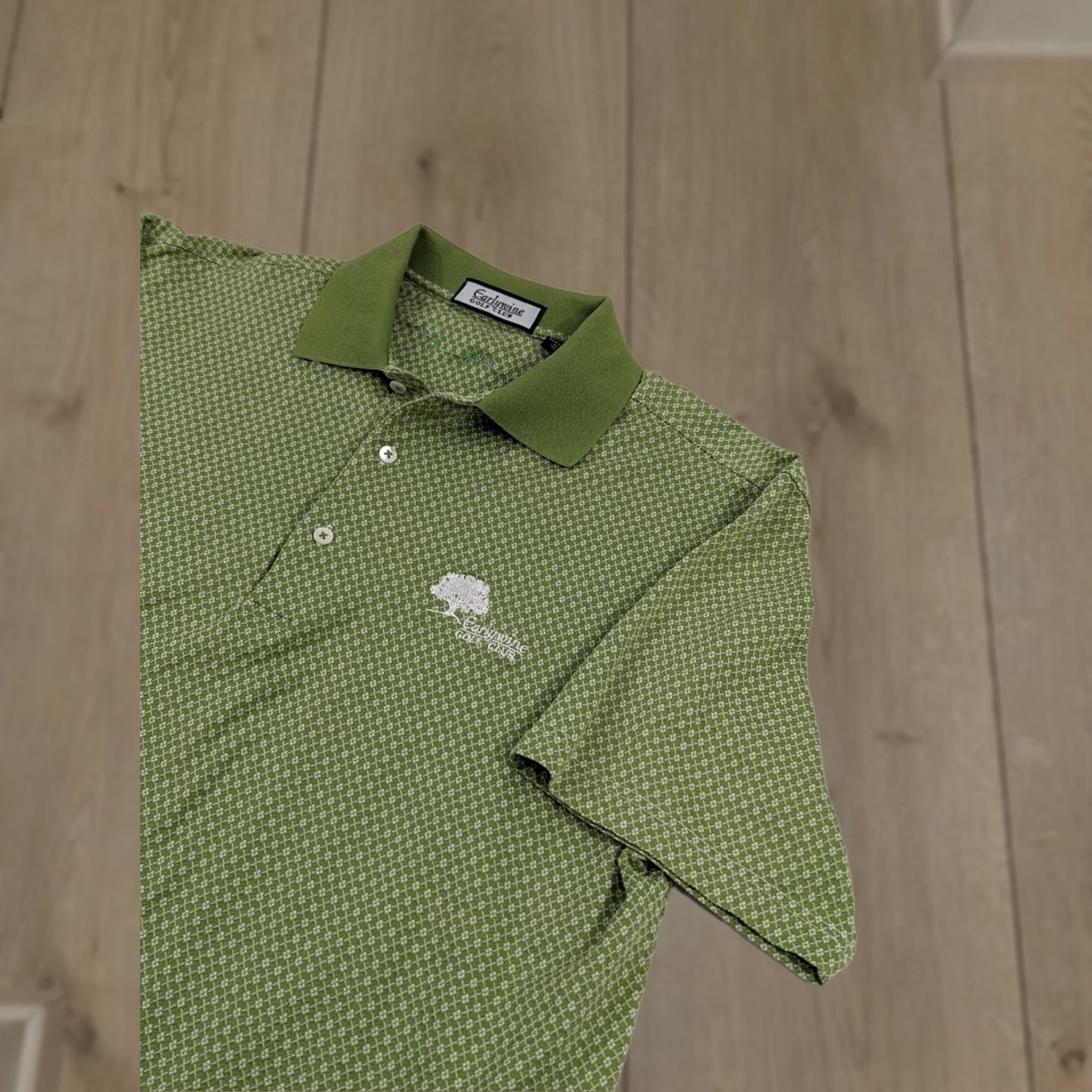 Vintage VINTAGE Earlywine Club Polo Sh​irt Striped Supima Cotton Green Geometric Shag Polo Pullover M Adults Mens Golf Size US M / EU 48-50 / 2 - 1 Thumbnail