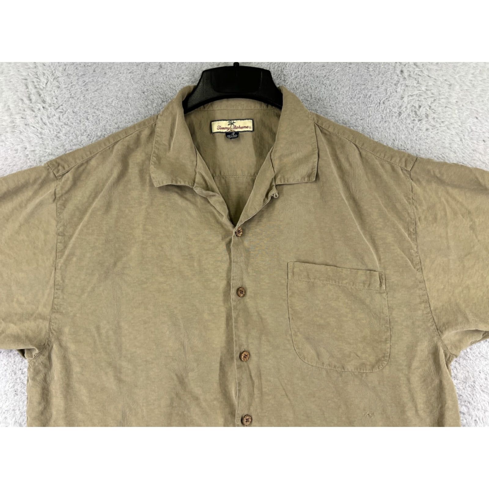 Tommy Bahama Tommy Bahama Shirt Men Extra Large Beige Palm Print 100% Silk Button Up Hawaiian Size US XL / EU 56 / 4 - 4 Thumbnail