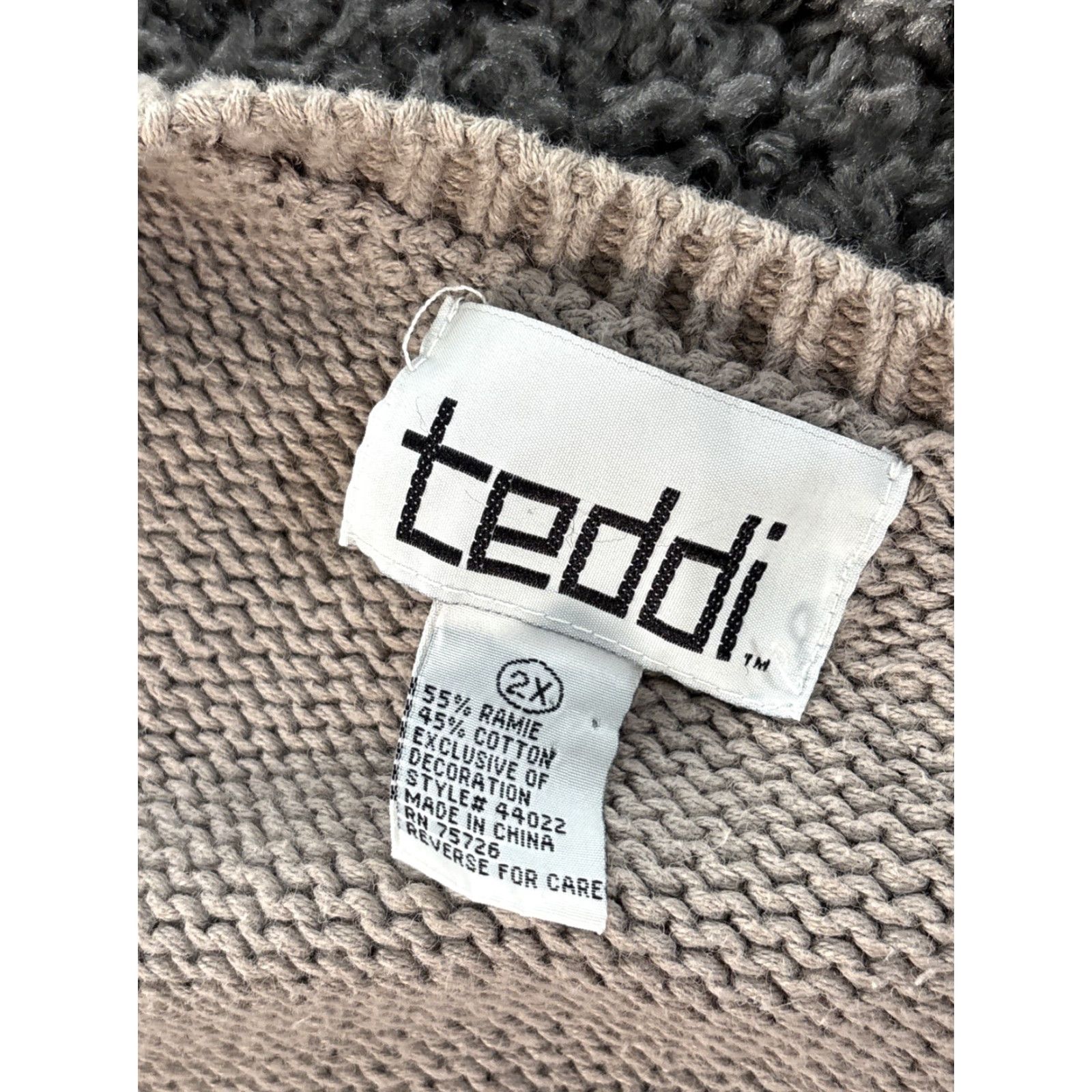 Vintage VINTAGE Teddi Cardigan Sweater Womens 2X Brown Cable-Knit V-Neck Sleeveless Outdoor Campfire Plus Size Size XXL / US 16-18 / IT 52-54 - 4 Thumbnail