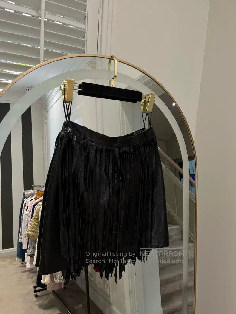 Chanel Chanel 21S black tassel leather skirt Size 42" / US 20 - 2 Thumbnail