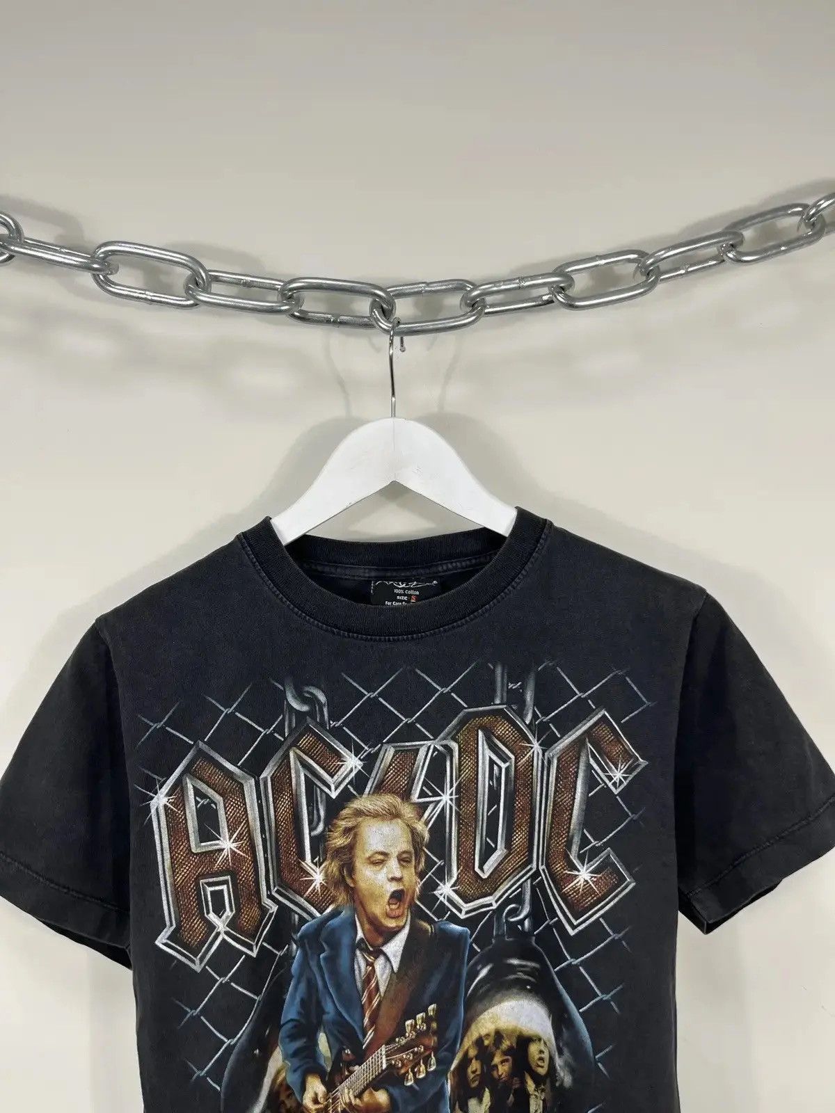 Band Tees × Vintage Vintage AC/DC Let There Be Rock Faded Rare Band Tee Size US S / EU 44-46 / 1 - 2 Thumbnail