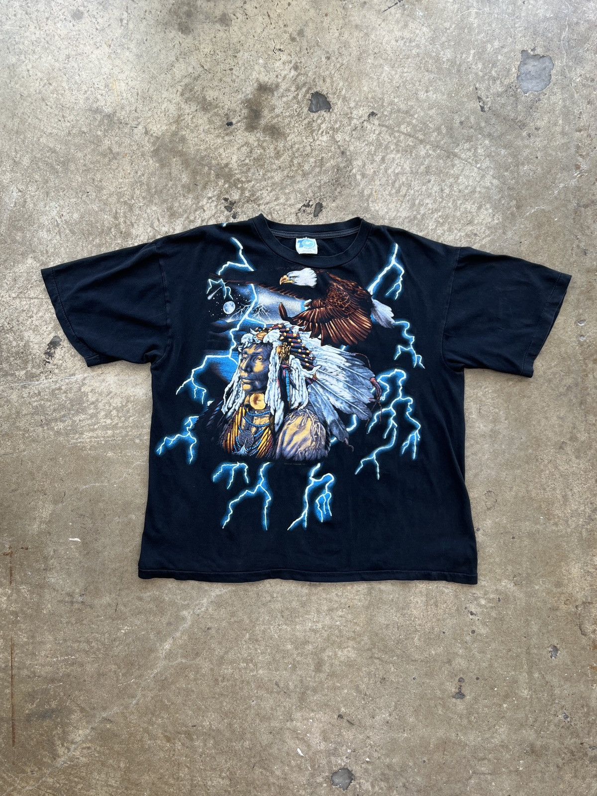 Harley Davidson Vintage American Thunder Native Lightning Eagle Tee XXL Size US XXL / EU 58 / 5 - 2 Thumbnail