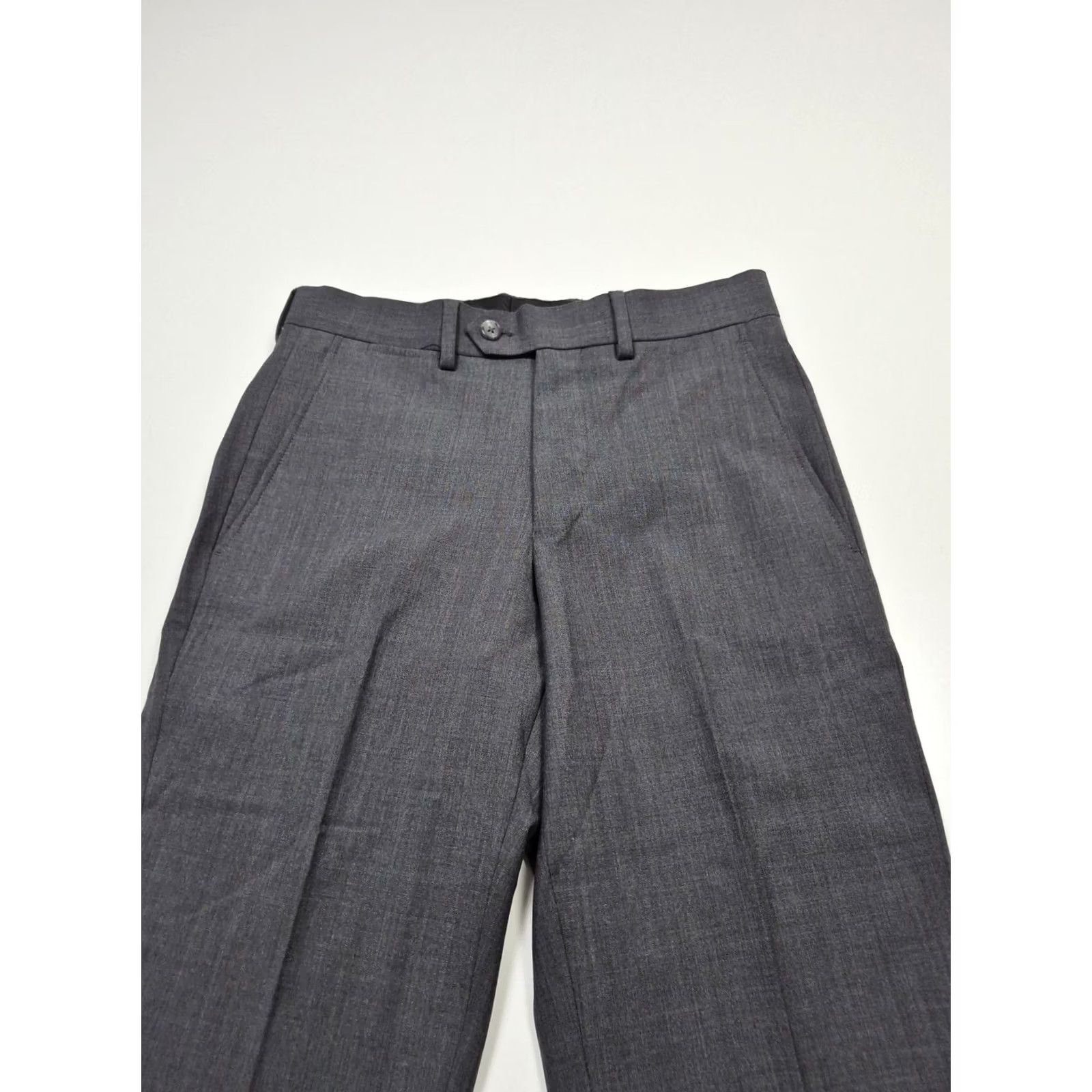 Vintage Giles & Jasper Dress Pants Mens 28x34 Gray Wool Stretch Flat Front Unhemmed NWT Size US 28 / EU 44 - 2 Thumbnail