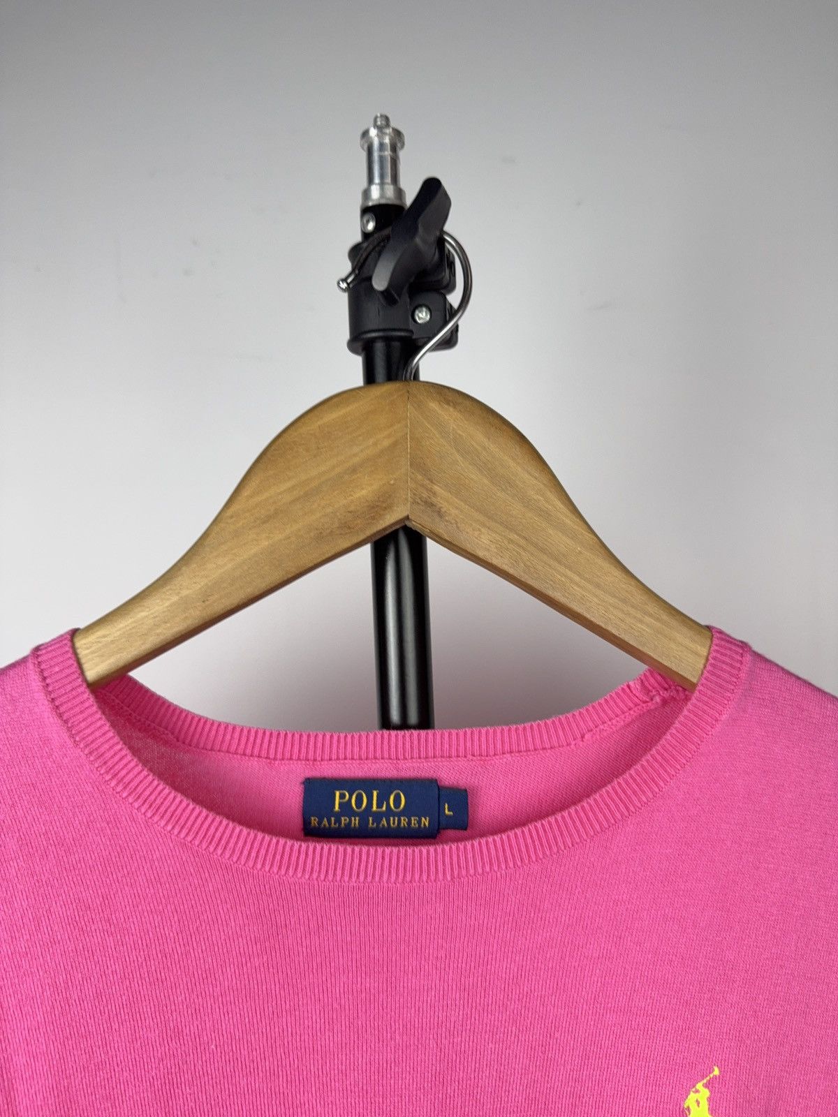 Polo Ralph Lauren Luxury 00s Polo Ralph Lauren Pink Knit Short Sleeve Tee Size L / US 10 / IT 46 - 5 Thumbnail