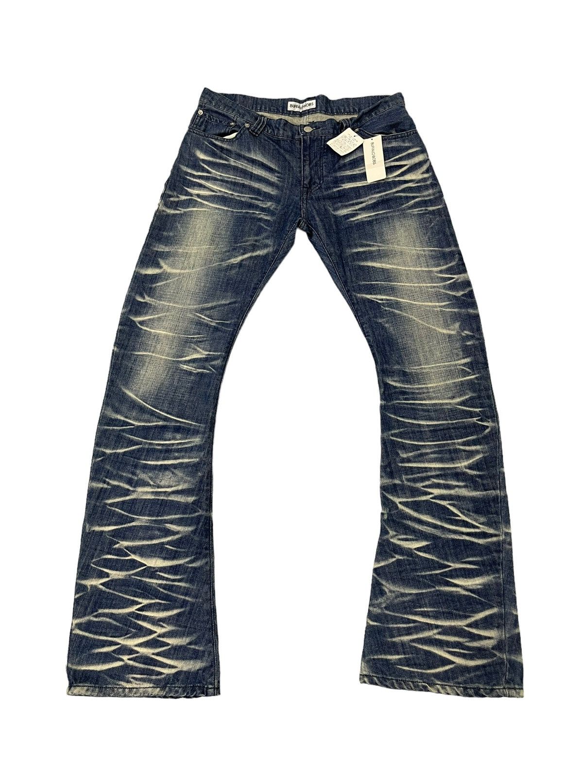 Japanese Brand Flare Jeans Buffalo Bobs Banana Curv Low Rise Boot Cut 8🟦0 Size US 35 - 2 Thumbnail