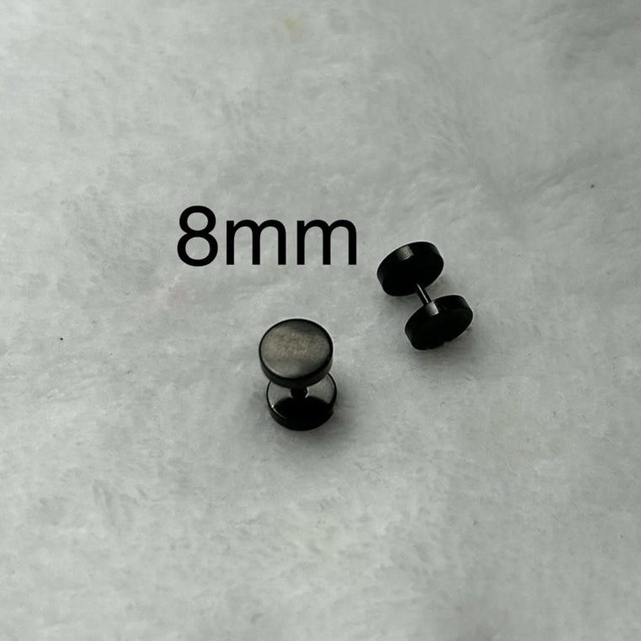 Jewelry Black Flat Round Plugs Stud Earrings - ERG Size ONE SIZE - 1 Thumbnail