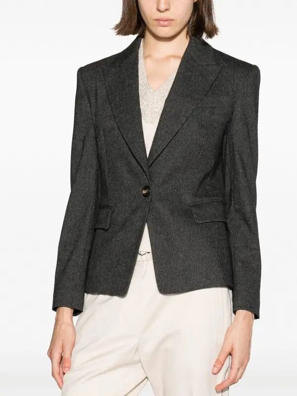 Brunello Cucinelli o1y0725 Blazer in Dark Gray Size M / US 6-8 / IT 42-44 - 3 Thumbnail