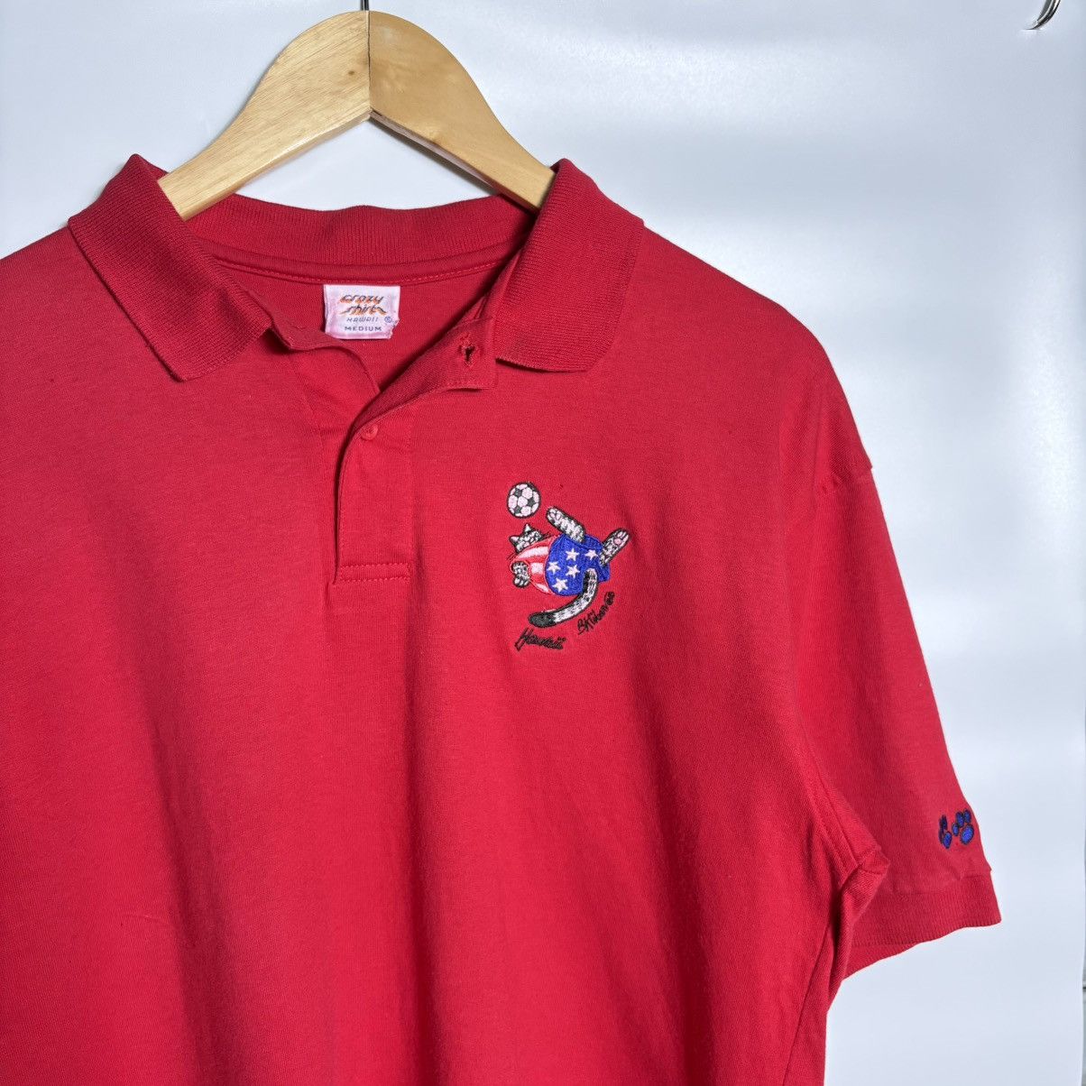 Vintage Vintage 90s Crazy Shirt Hawaii Cat USA Polo Shirt Size US M / EU 48-50 / 2 - 1 Thumbnail