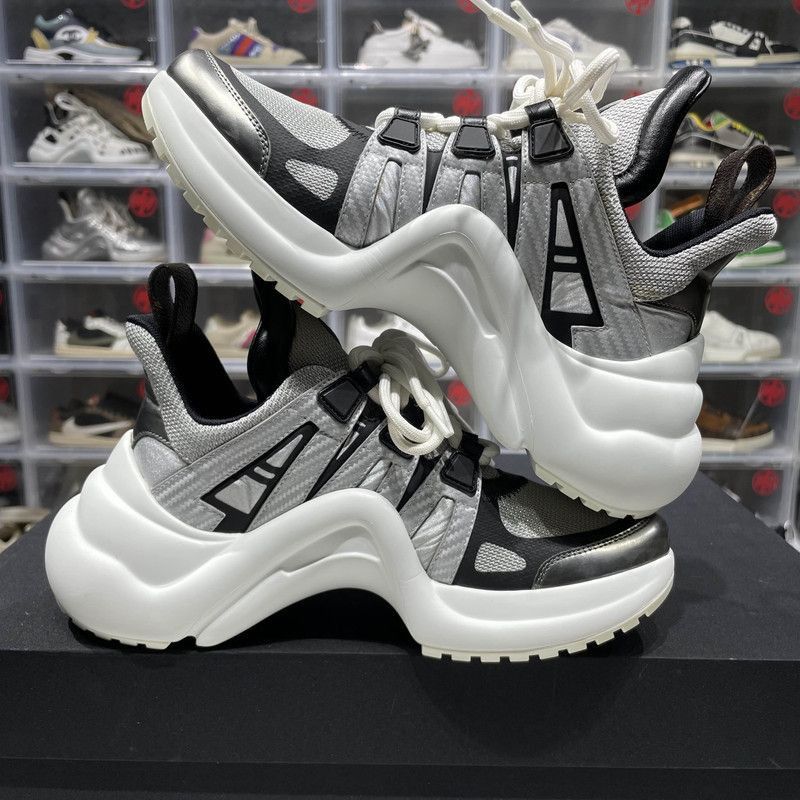 Louis Vuitton Louis Vuitton Silver Gray Dad Sneakers - Size US 5.5 / EU 38 - 1 Thumbnail