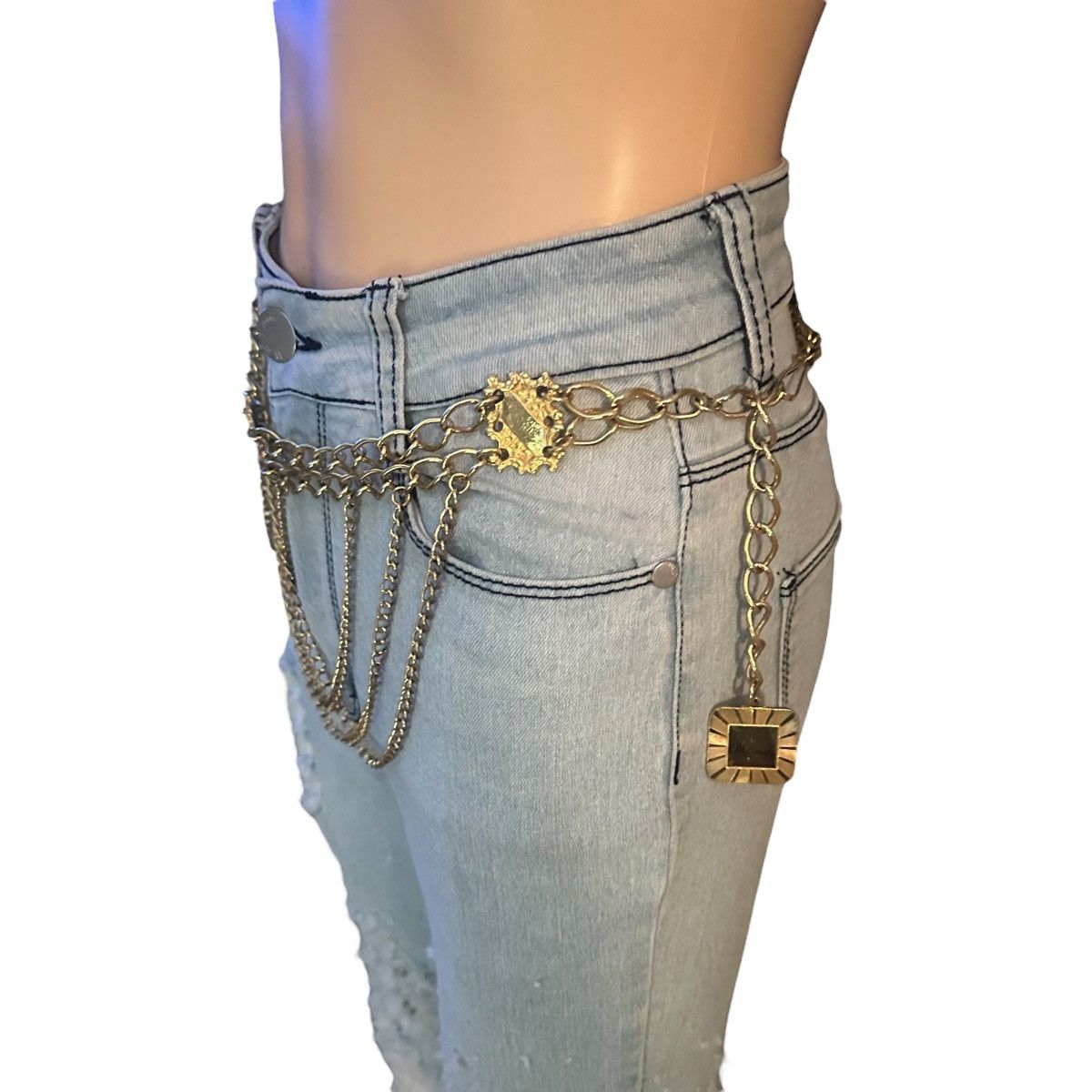Other Gold tone scalloped chain belt Size ONE SIZE - 2 Thumbnail