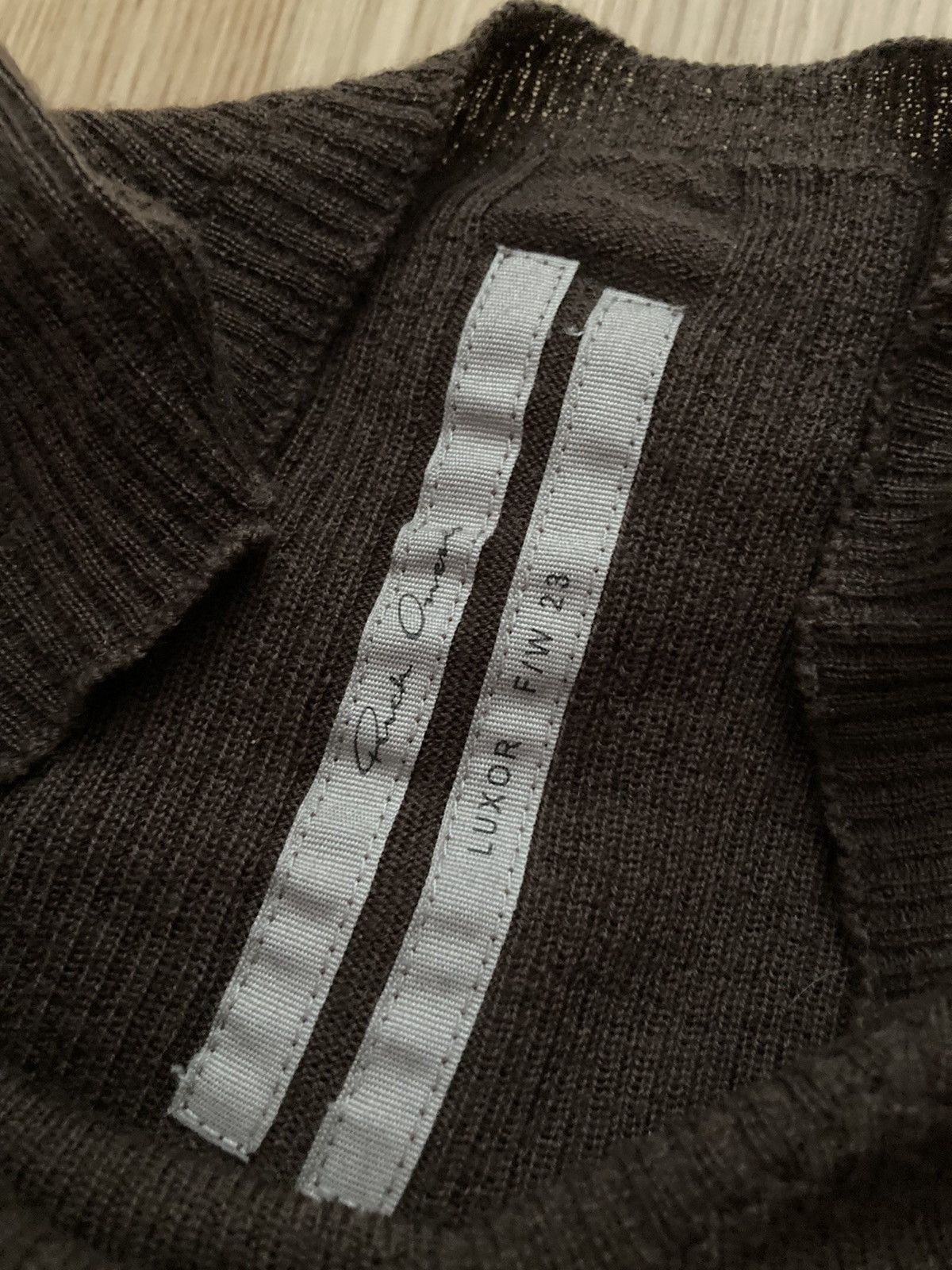 Rick Owens F/W 23 "LUXOR" Ribbed Brown Wool Sweater Rick Owens L Size US L / EU 52-54 / 3 - 16 Thumbnail