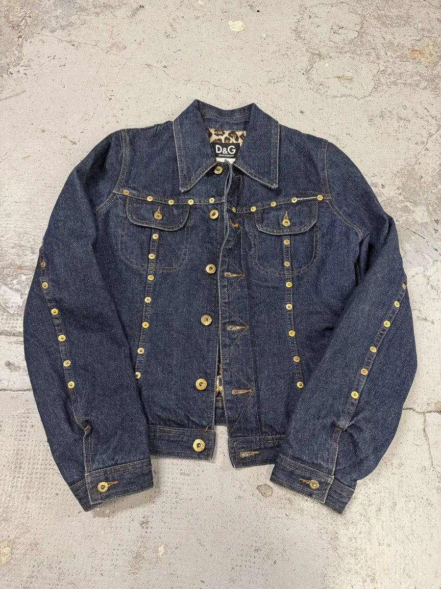 Dolce & Gabbana 2000s Dolce & Gabbana Studded Blue Denim Jacket Size XS / US 0-2 / IT 36-38 - 3 Thumbnail