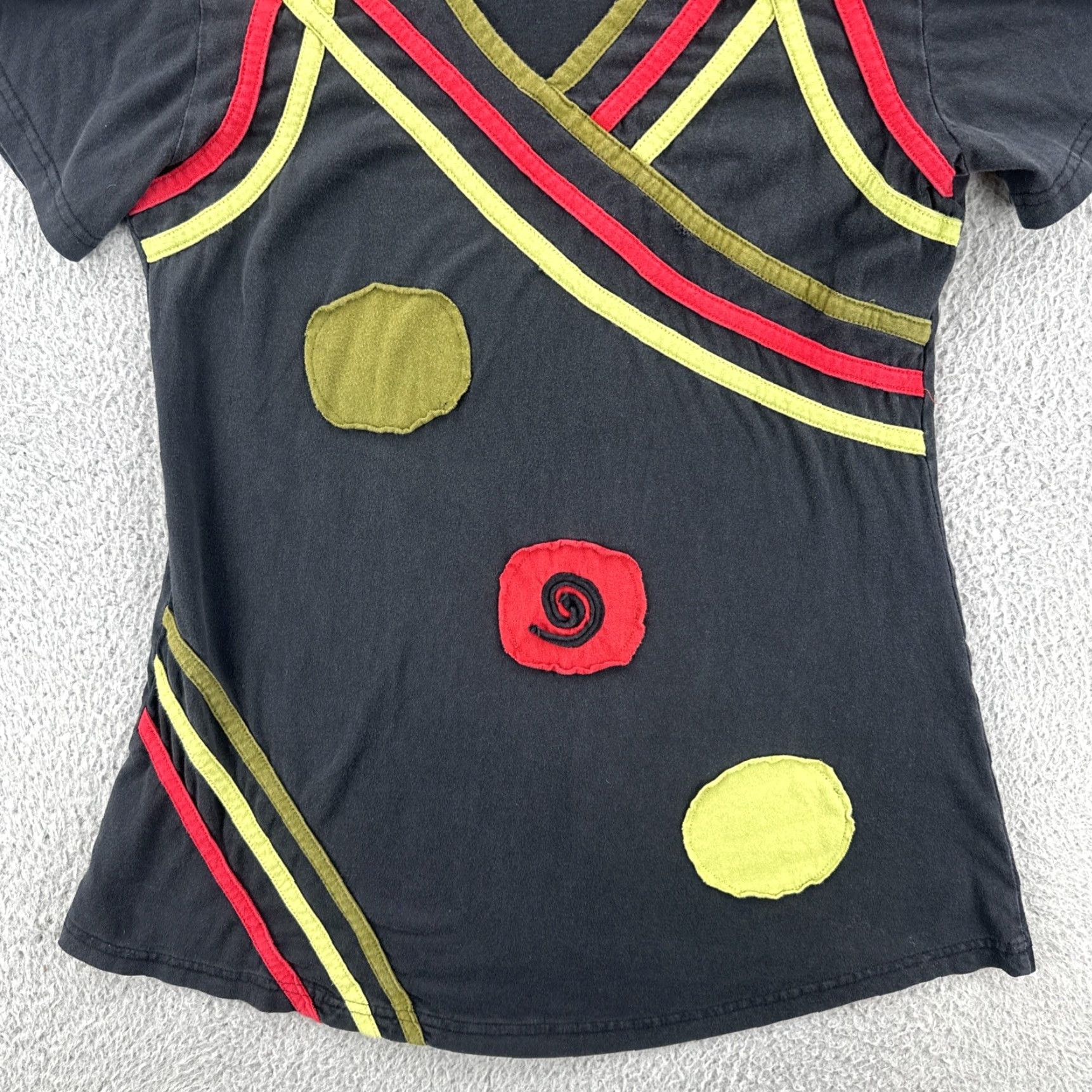 Vintage VINTAGE Dragonfly Women’s T-Shirt Black Embroidered Short Sleeve L Size L / US 10 / IT 46 - 4 Thumbnail