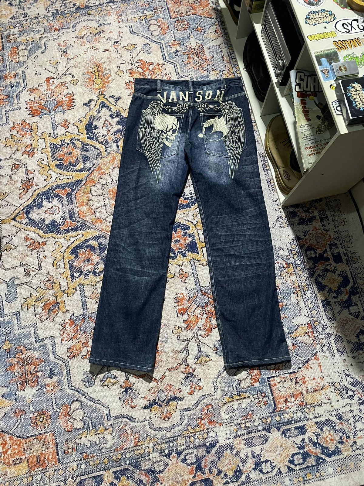 Vanson Leathers Y2K Denim Pants ⓒ2014 Vanson Leathers X Felix The Cat Size US 30 / EU 46 - 1 Thumbnail