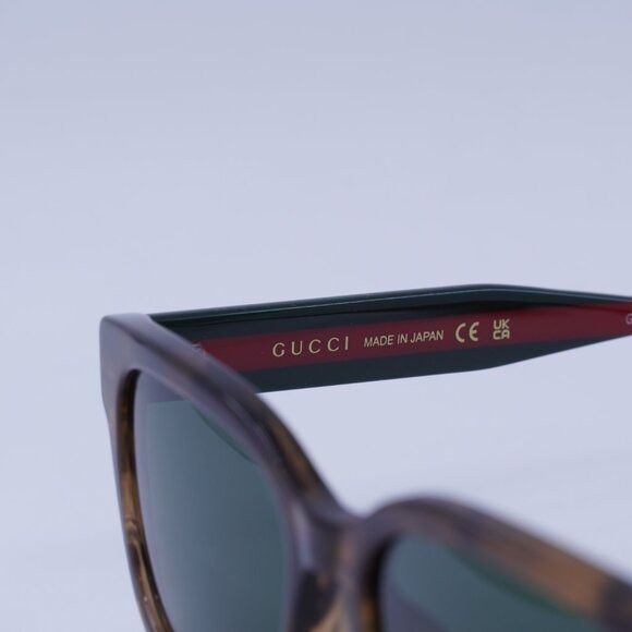 Gucci Gucci GG1872SK 003 Sunglasses Brown Havana/Green/Red Square Size ONE SIZE - 5 Thumbnail