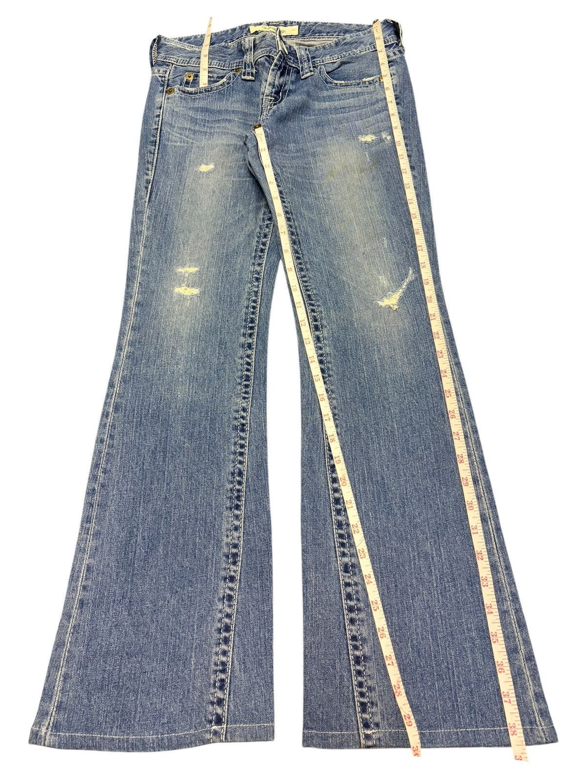 Uniqlo Vintage Japanese Uniqlo Distress Low Rise Flare Jeans Size 28" / US 6 / IT 42 - 7 Thumbnail