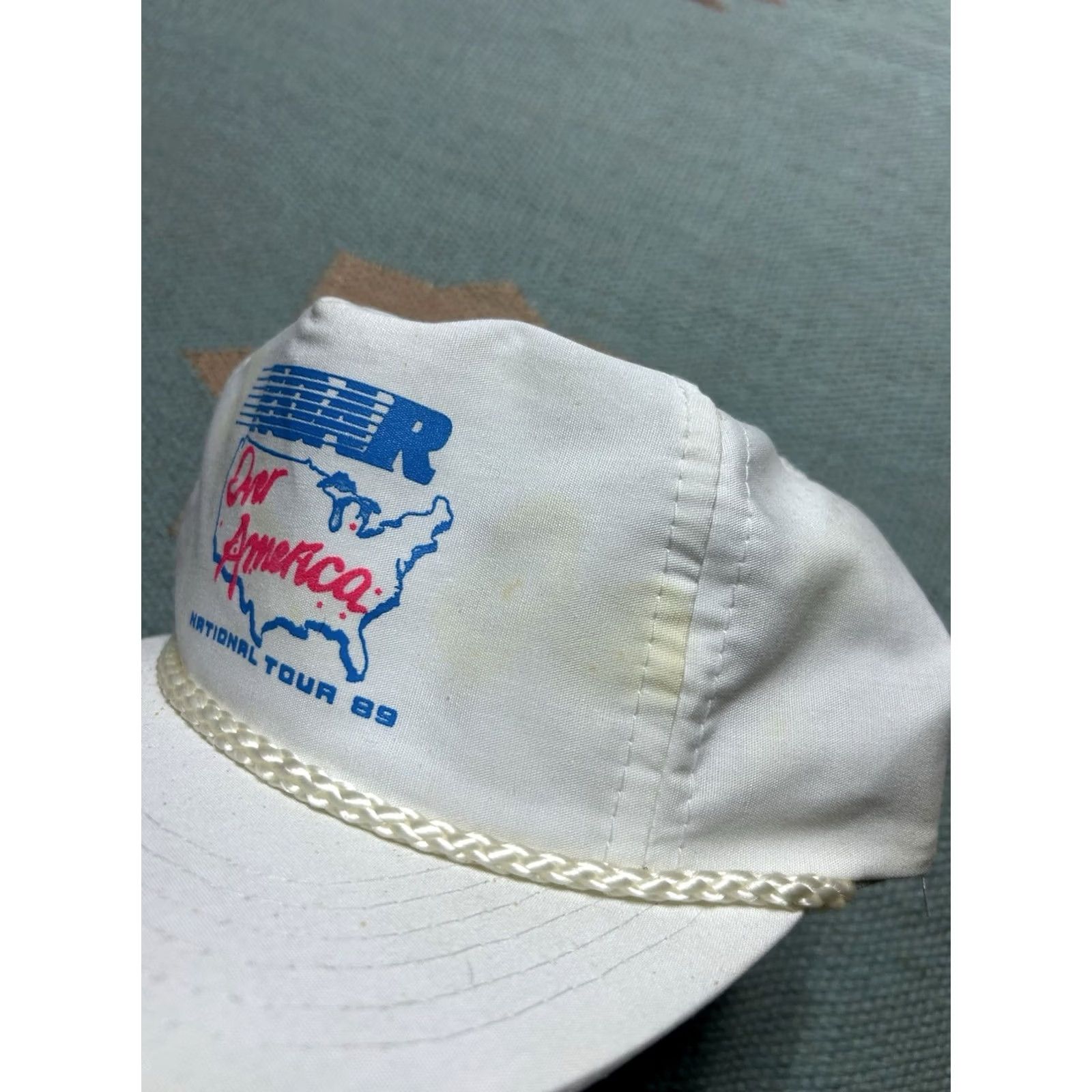 Roar VINTAGE Tour Snapback Hat Cap Roar Over America National Tour 1989 USA White Men Adjustable Cap Size ONE SIZE - 3 Thumbnail