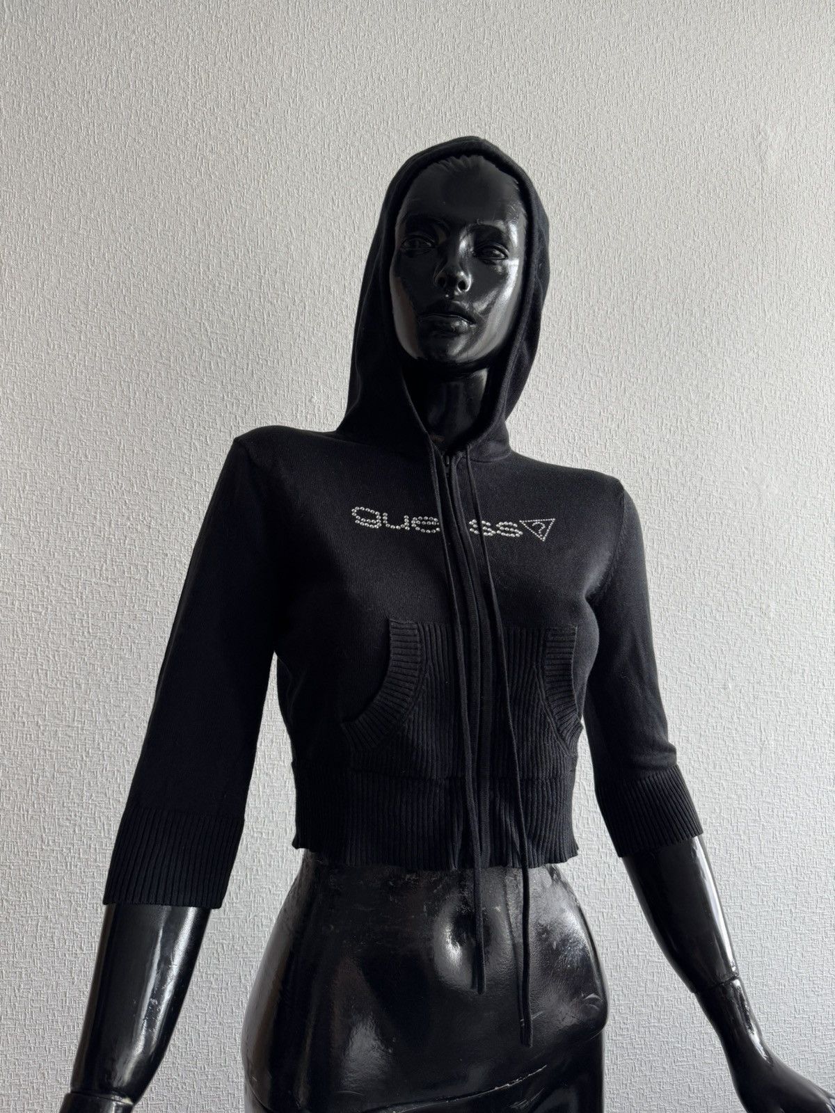 Japanese Brand Guess Glitters Y2K Centre Logo Wmns Luxury Zip Hoodie Size M Size M / US 6-8 / IT 42-44 - 1 Thumbnail